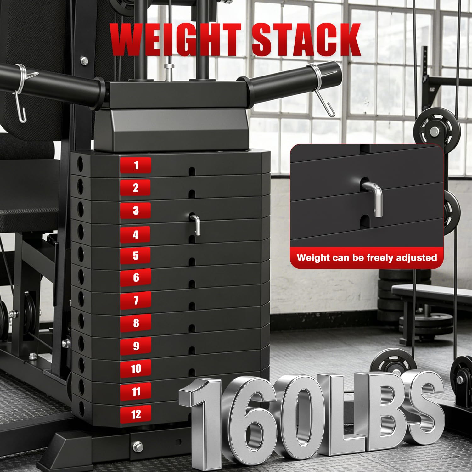 SPART All-in-One Home Gym Workout Station,Smithe Machine Home Gym Power Cage,Professional Functional Trainer for Couples & Family Strength Training,Leg Press, LAT Station for Full Body Training
