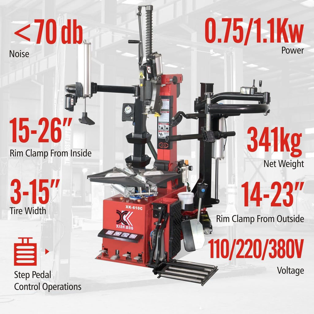 XK-2.0 Horsepower 610C Tire Changer Machine Rim Clamp 28"