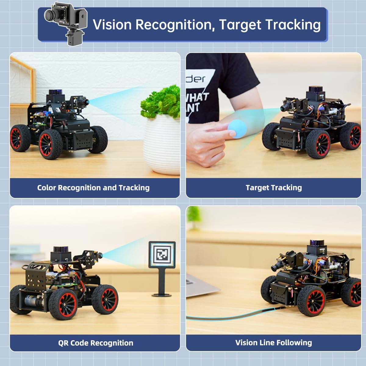 ROS2 Robot Car for RaspberryPi ChatGPT Large AI Model Programmable AI Vision Robot Ackermann Chassis SLAM Mapping Auto Driving Voice Control, Python Robotic for Adult, MentorPi A1 Standard & NO RPi