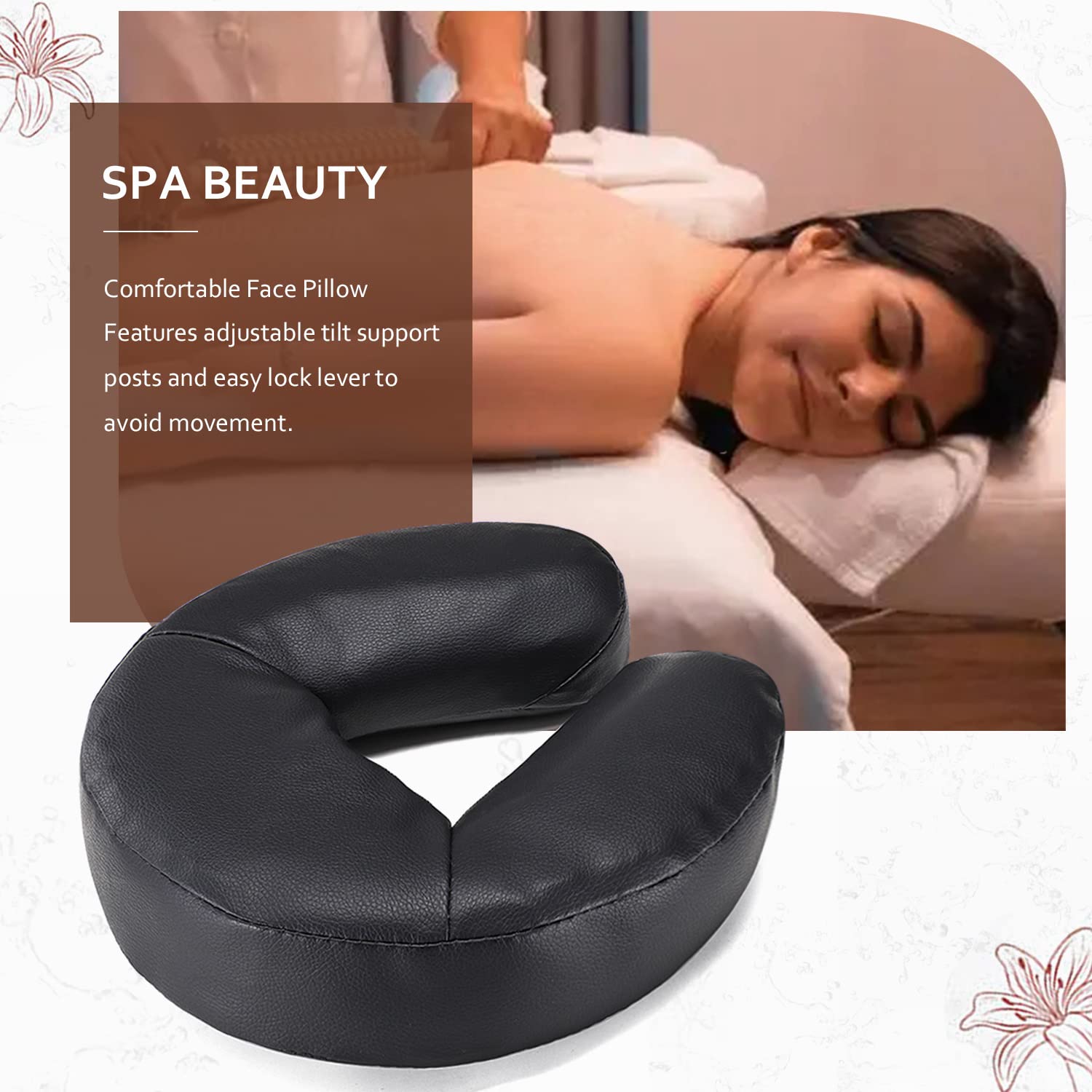 Universal Massage Table Face Cradle & Cushion, Adjustable Massage Chair Spa Bed Headrest & Face Pillow Support, Massage Platform Head Rest Cushion Cradle for Salon Home Mattress Top Massage Kit