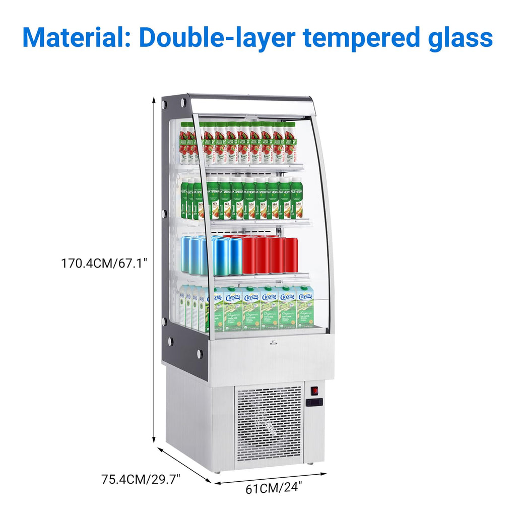 IDEALHOUSE Commercial Refrigerator, Commercial Merchandiser 26.8 Cu Ft Refrigerator, Refrigerator with 2 Glass Door and LED Light, Large Business Cooler for Home Restaurant Grocery Stores