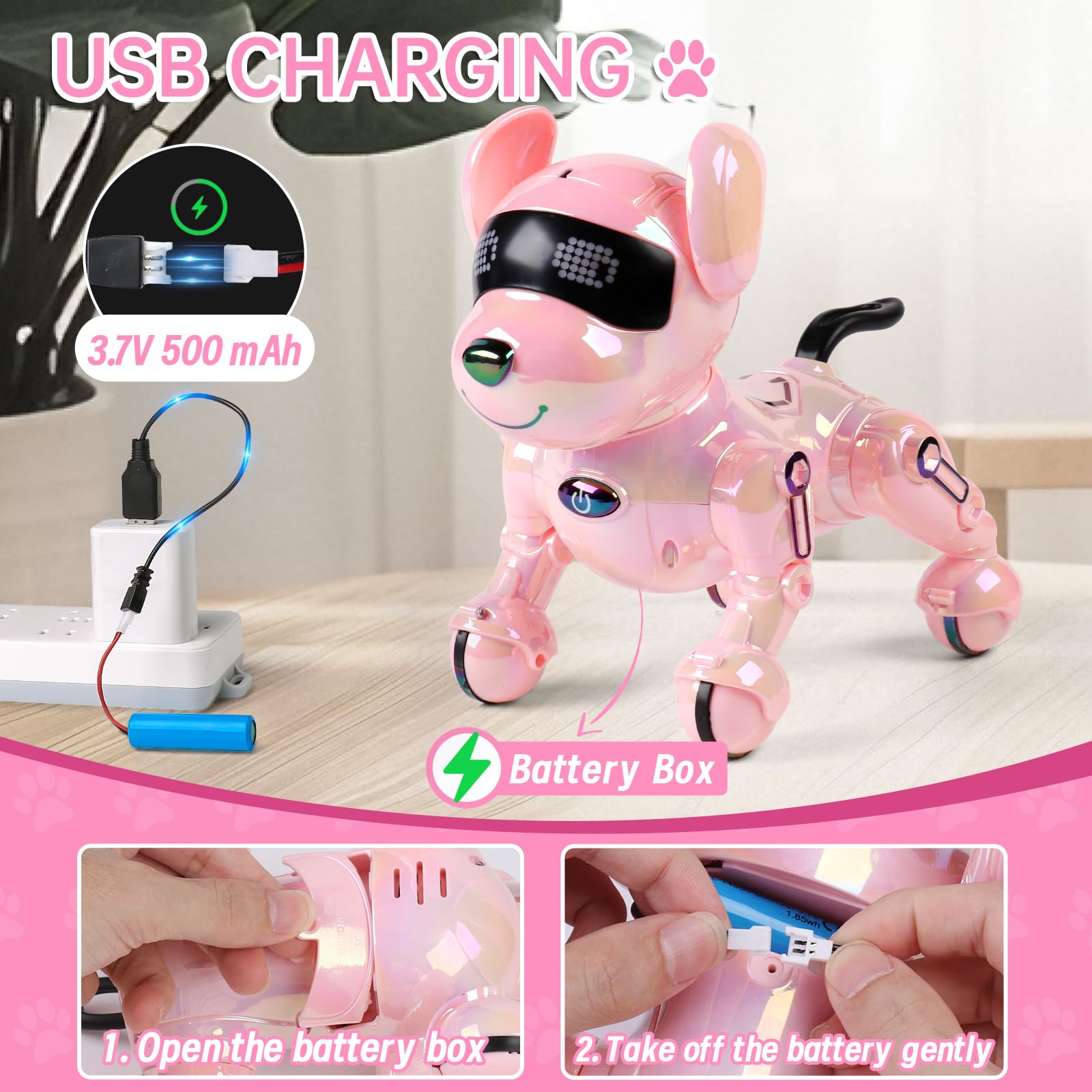 Dwi Dowellin Robot Dog for Kids 8-12,Remote Control Smart Robotic Dogs Pet Puppy Robotic Toy,Interactive Touch Walking Talking Toys for Boys Girls Christmas Birthday Gifts