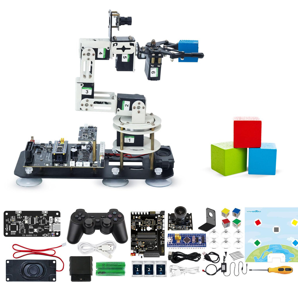 Yahboom ROS2 6DOF Robotic Arm Embodied Intelligence, 3D Spatial Recognition, Virtual Machine PC Control, AI Large Model Voice Module (Standard Kit)