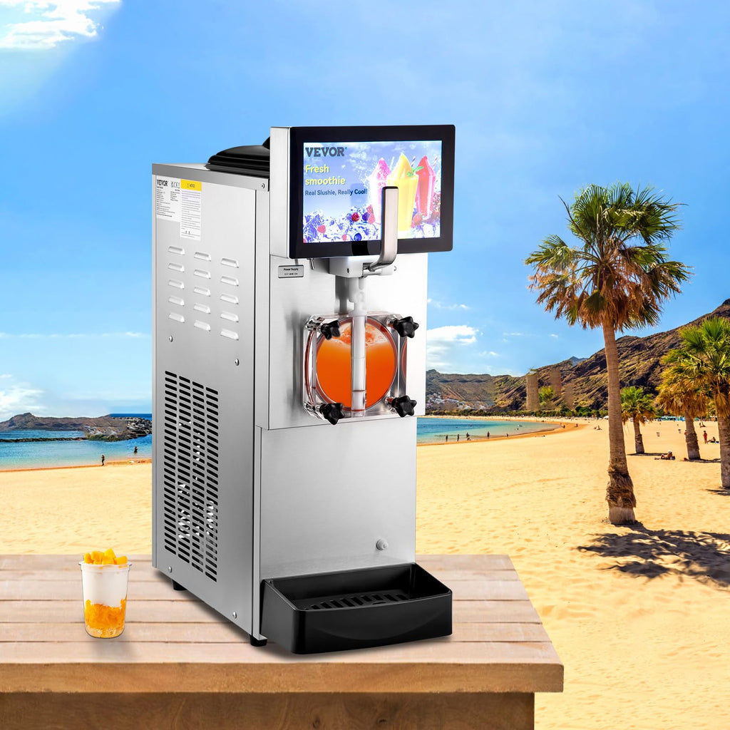VEVOR Commercial Slushy Machine, 2 x 12L / 3.17 Gal Double Tanks, Cool and Freeze Modes, Stainless Steel Margarita Smoothie Frozen Drink Maker, Slushie Machine for Party Cafes Restaurants Bars Home