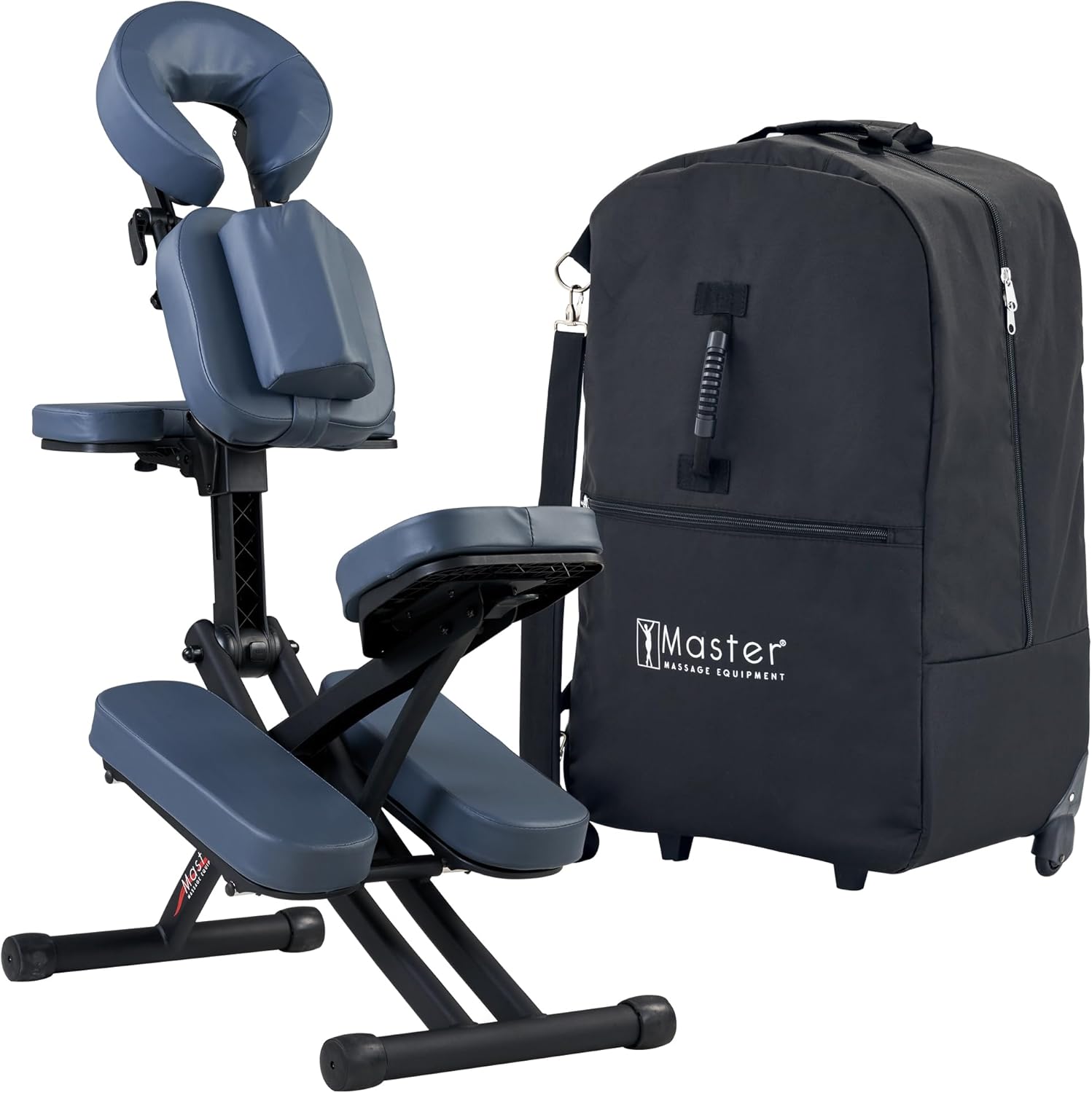 Master Massage Rio Portable Massage Chair – Royal Blue, Lightweight 24 lbs Aluminum Frame, Foldable & Adjustable Tattoo and Spa Chair