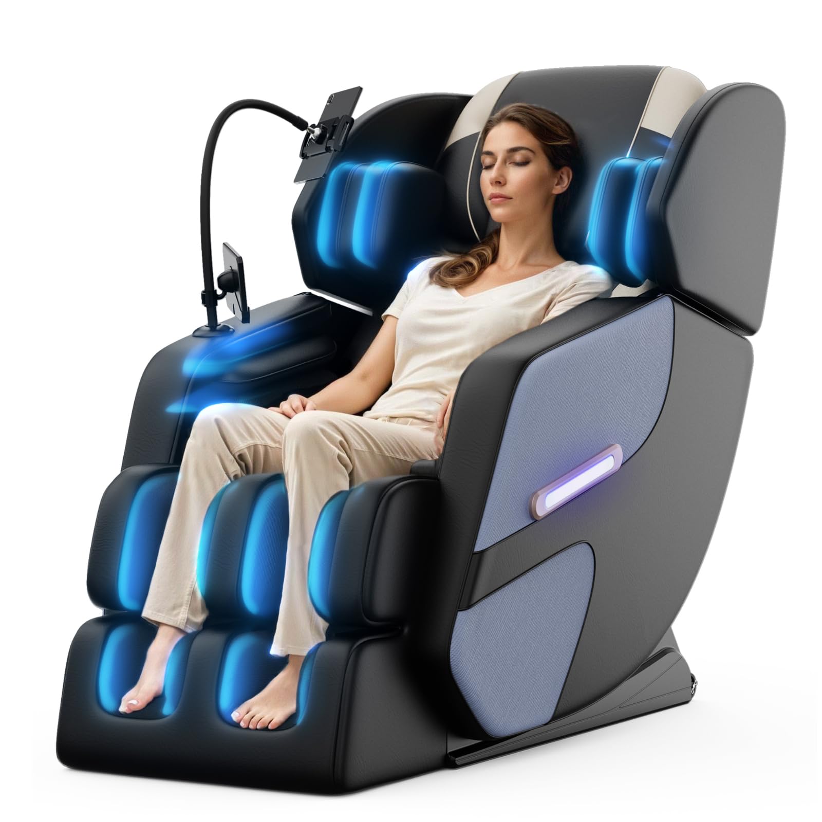 2026 Massage Chair Full Body, Zero Gravity Massage Chair with Auto Modes, Airbag Massage, 6 Fix Point Rollers, Foot Massage, Heating, Touch Screen Controller, Home Massage Chairs