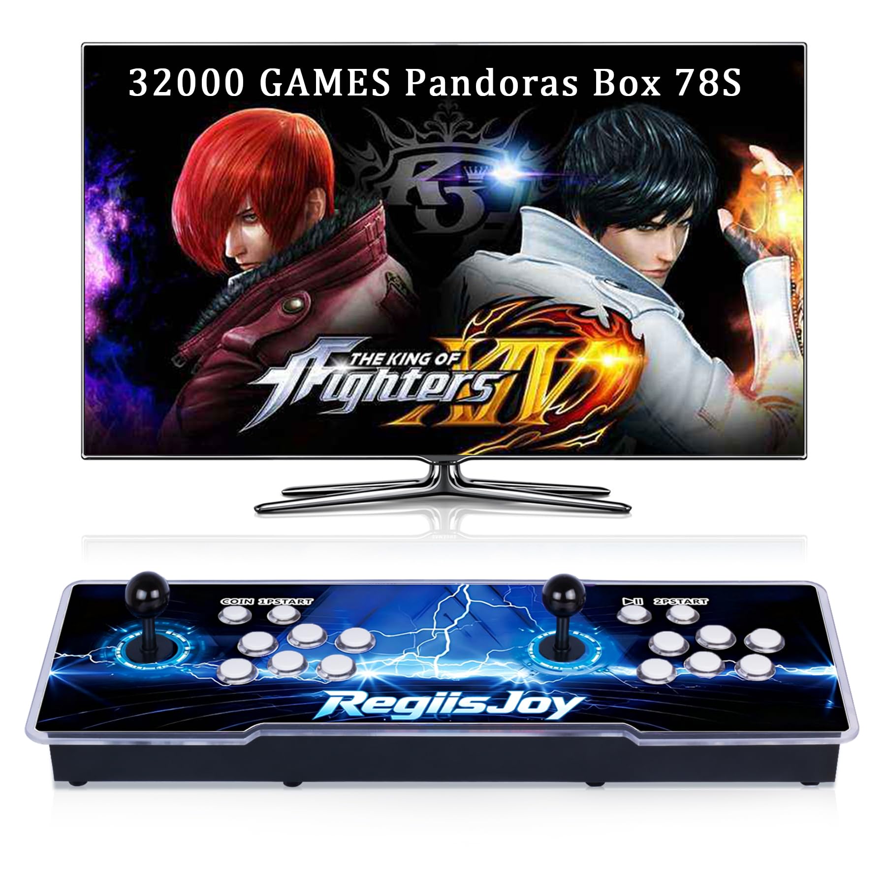 RegiisJoy 36800 in 1 Arcade Game Console Pandoras W88 Pro WiFi Function Game Machine for PC & Projector & TV, 2-4 Players, 1280X720, 3D Games, Search/Hide/Save/Load/Pause Games, Favorite List