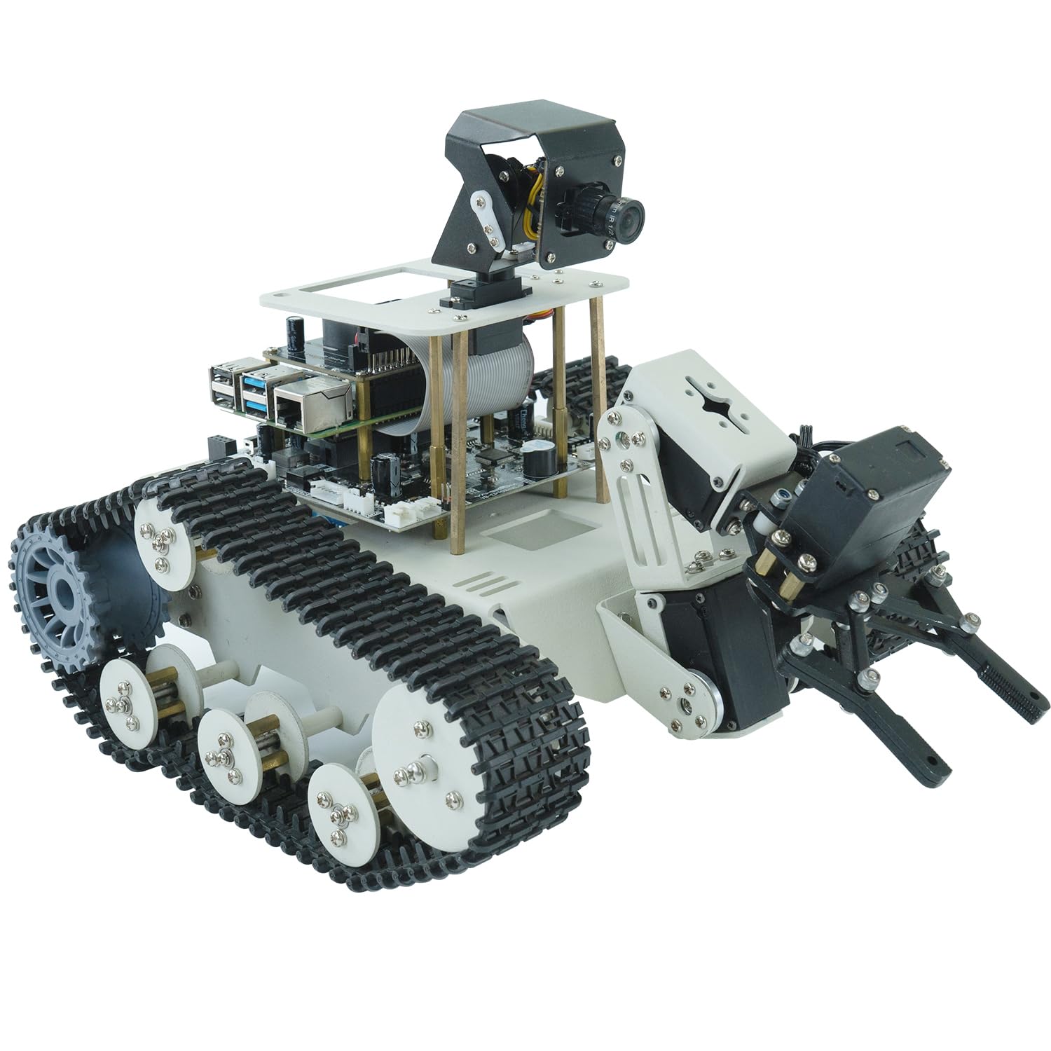 Yahboom DIY Programmable Project ROS Starter Tank Chassis Robot with AI Camera for Jetson Nano B01 Recognition Tracking OpenCV MediaPipe (Transbot-SE Without Nano)