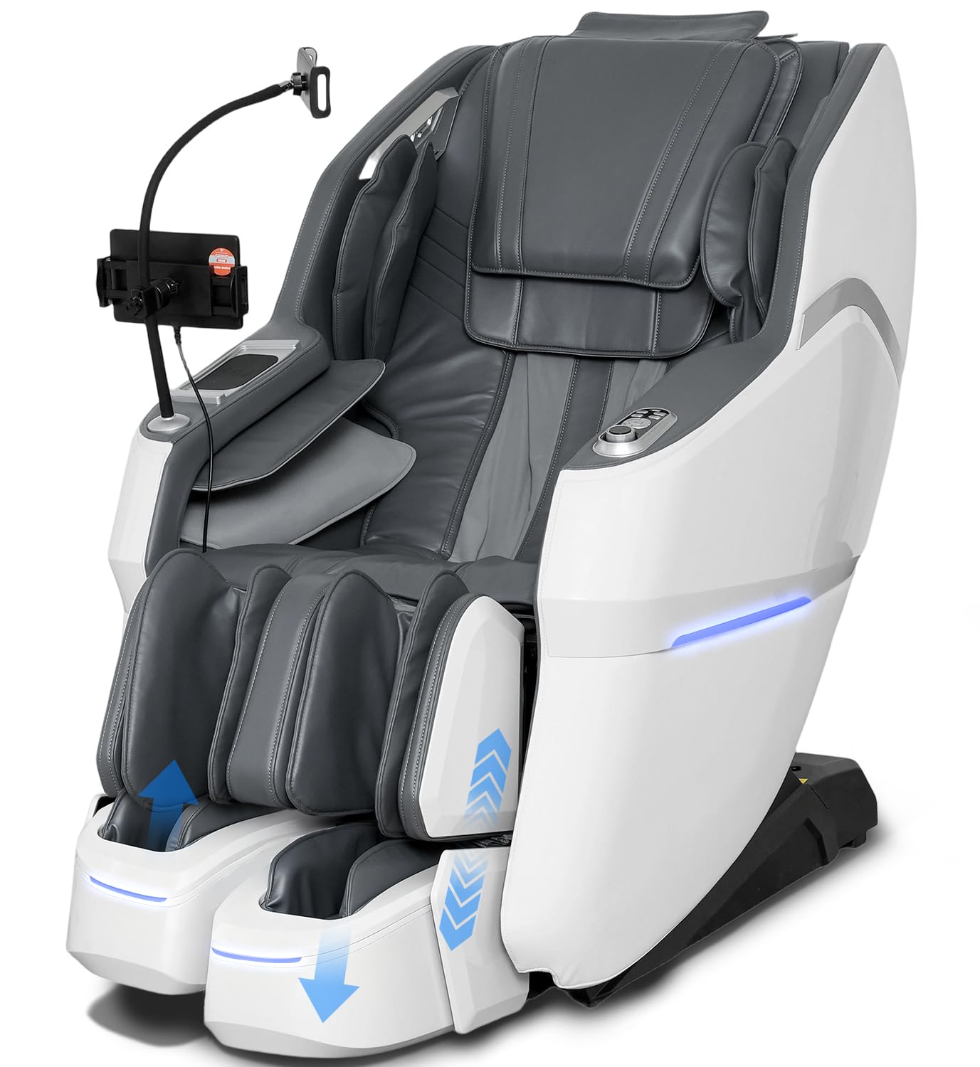 4D Massage Chair Full Body, Unique 2026 Space Walk & Ankle Stretch, Zero Gravity SL-Track Shiatsu Massage Chair Recliner with Electric Calfrest Extension & Foot Rollers, AI Voice, S002 White