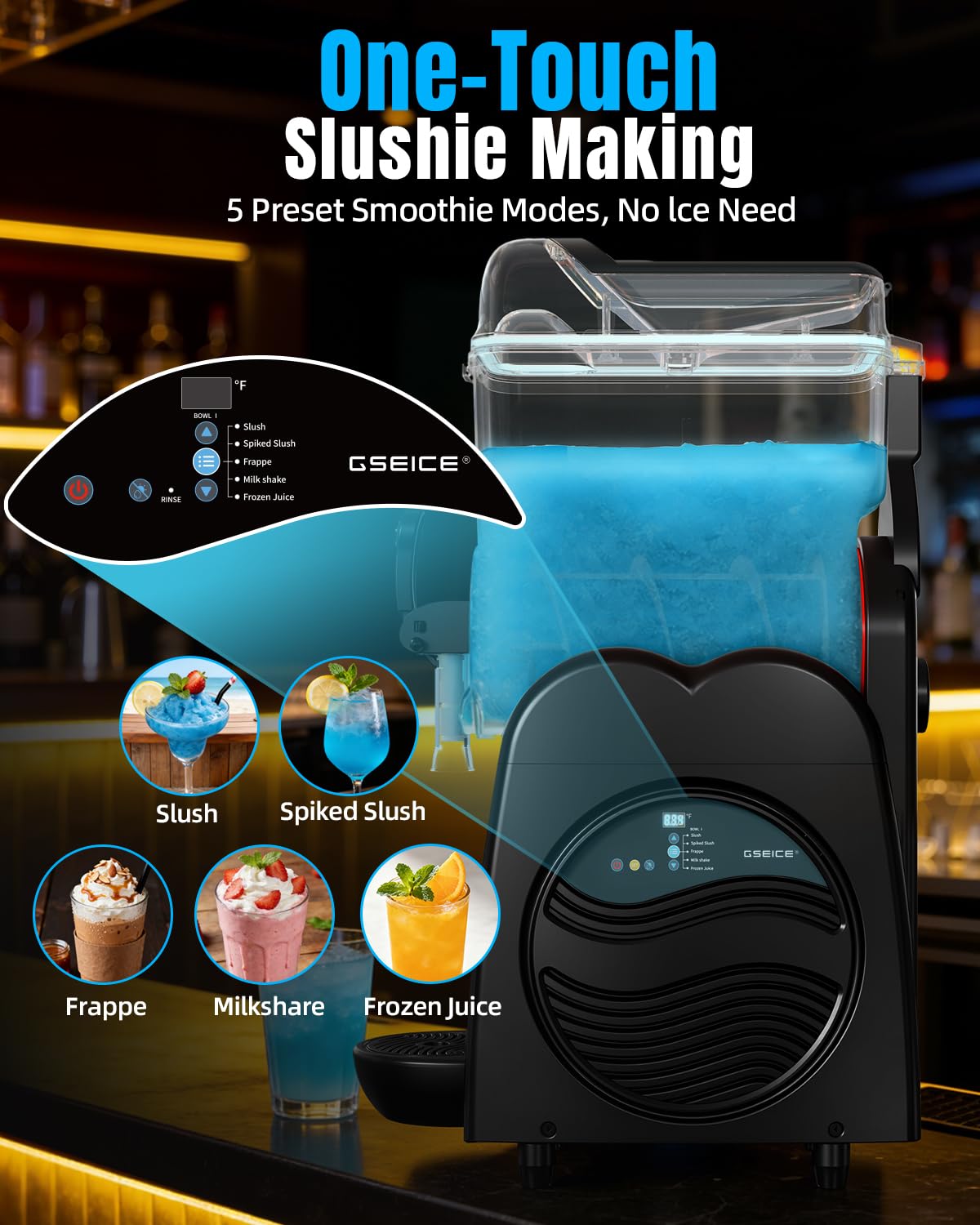30L Commercial Slushie Machine, 2 Tank Margarita Machine, 80 Grande Cups Slushy Machine with Auto Clean, 8 Gal LED Frozen Drink Machine for Business, Mobile Bar, Party, Restaurant, 800W Fast Cooling