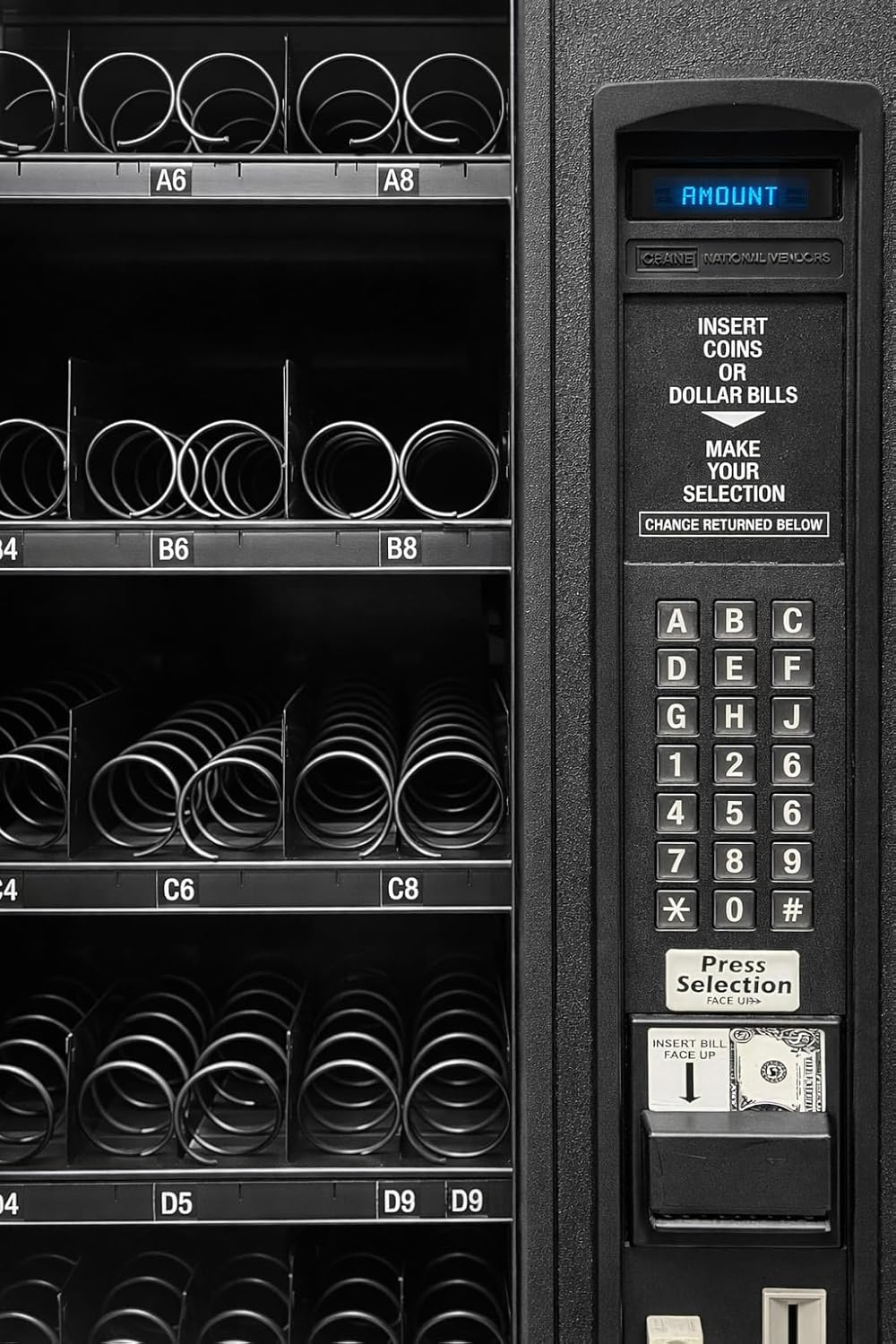 Commercial Snack Vending Machine – Credit Card Reader Included, No Monthly Software Fees, Remanufactured & Tested, 40 Selections, Bill & Coin, Indoor Use