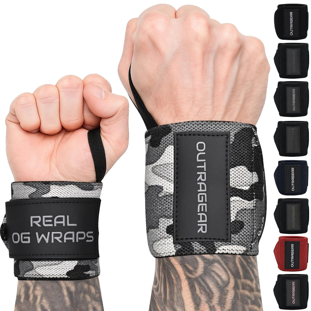 18" OG-Grade Wrist Wraps for Weightlifting – Heavy Duty Wrist Support with Thumb Loop & Lockdown Strap – Wrist Straps for Powerlifting, Bench Press & Gym Training