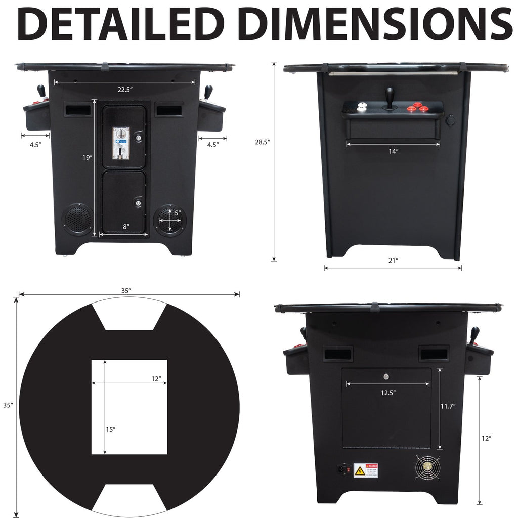 Creative Arcades Full-Size Commercial Grade Machine -Pub Style Arcade Table for 2 Player Cabinet for Home, 412 Games, Multiplayer Control Panel and Screen Size 22 inch.