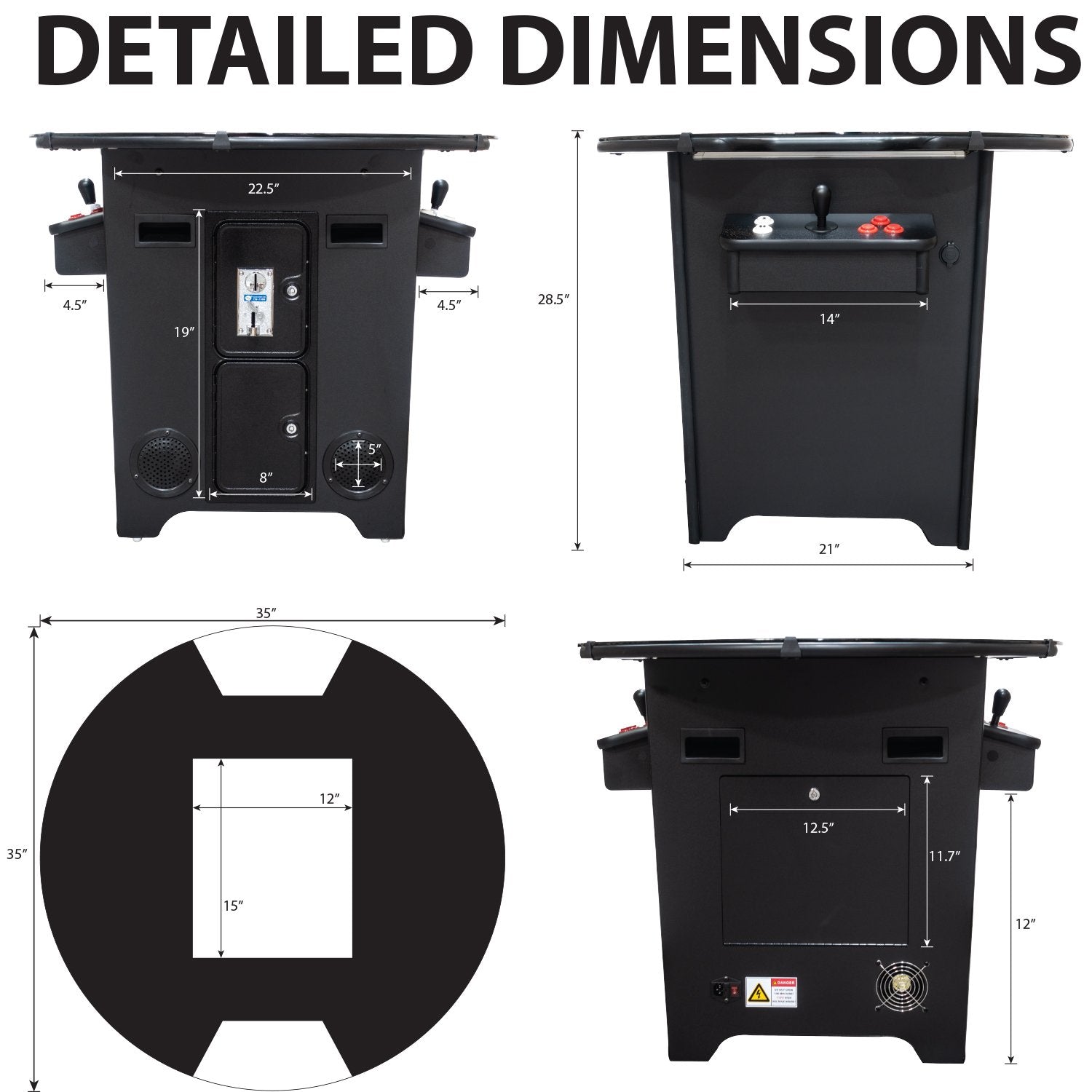 Creative Arcades Full-Size Commercial Grade Machine -Pub Style Arcade Table for 2 Player Cabinet for Home, 412 Games, Multiplayer Control Panel and Screen Size 22 inch.