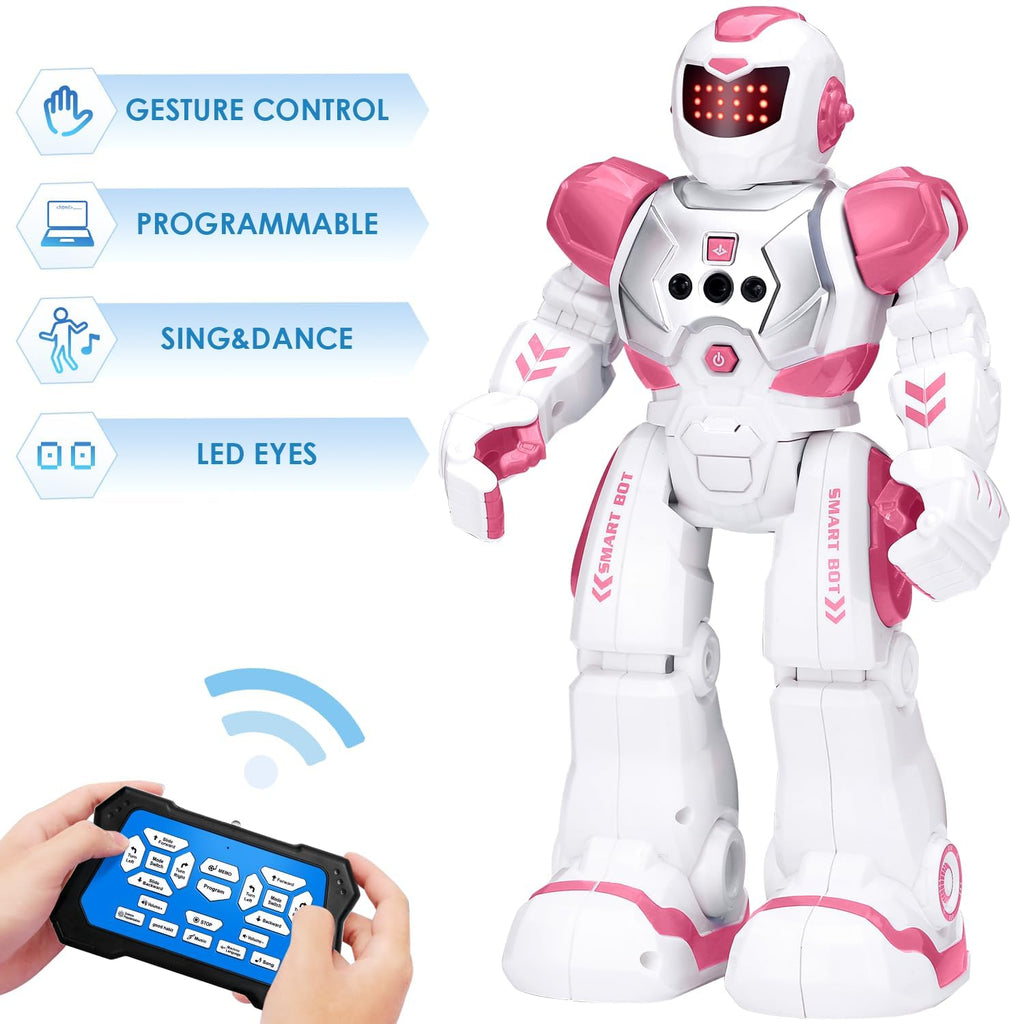 KingsDragon Robots Toy for Kids, RC Gesture Sensing Toy, Interactive Walking Singing Dancing Robot Birthday Presents for Boys Girls Age 6 7 8 9 Years Old
