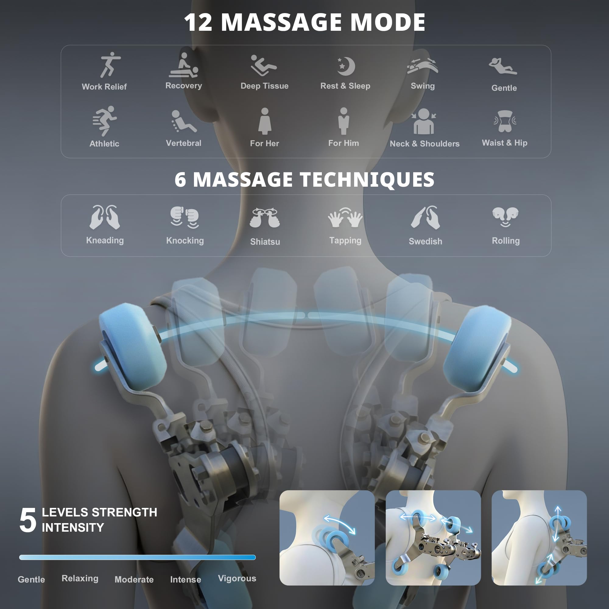 Mazzup Massage Chair, 3D Massage Chair Full Body, Zero Gravity Shiatsu Recliner W/Heating, SL Track, Wireless Charger, Bluetooth Speaker, Foot Rollers, 12 Auto Modes Air Compression