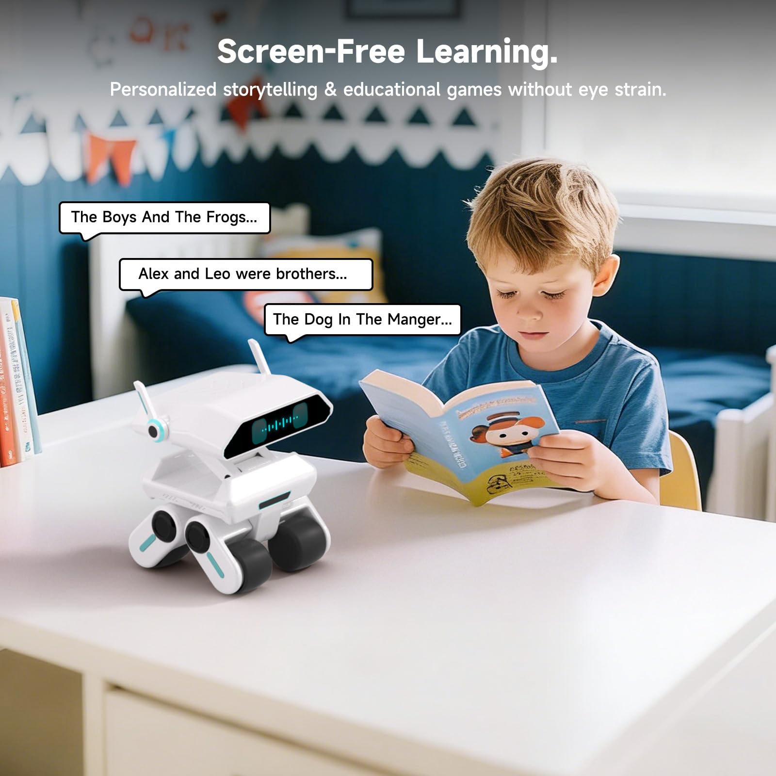 AI Robot for Kids, ChatGPT Powered Interactive Smart Companion, STEAM Educational Programmable Toy with Visual Recognition & Emotion-Aware, Personalized AI Friend for Teens Yonbo