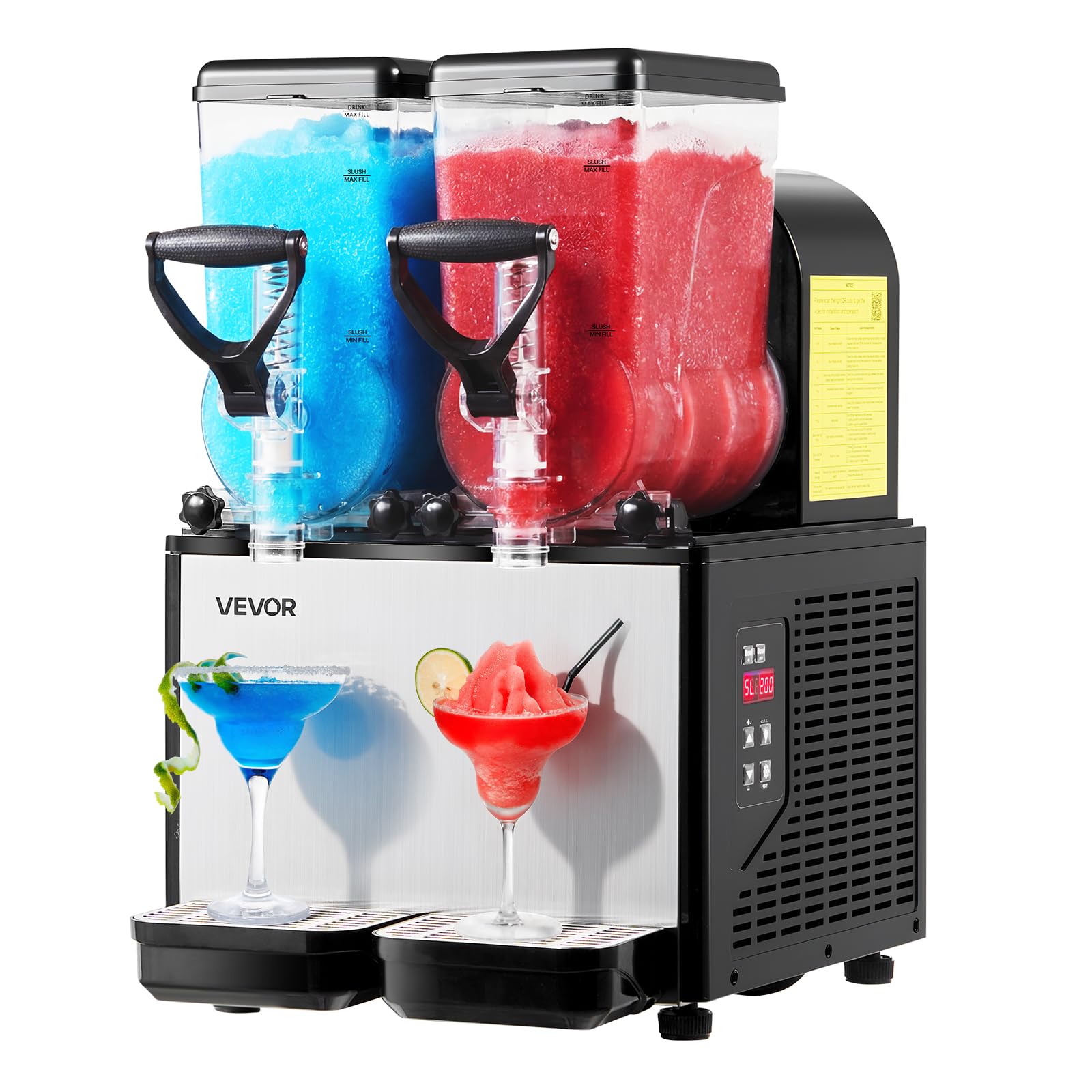 VEVOR Slushie Machine, 6L/1.6Gal Commercial Slushy Maker, Frozen Drink Maker with Self-Cleaning, Margarita Machine for Restaurants Bars Party for Slushie, Margaritas, Milkshake & More