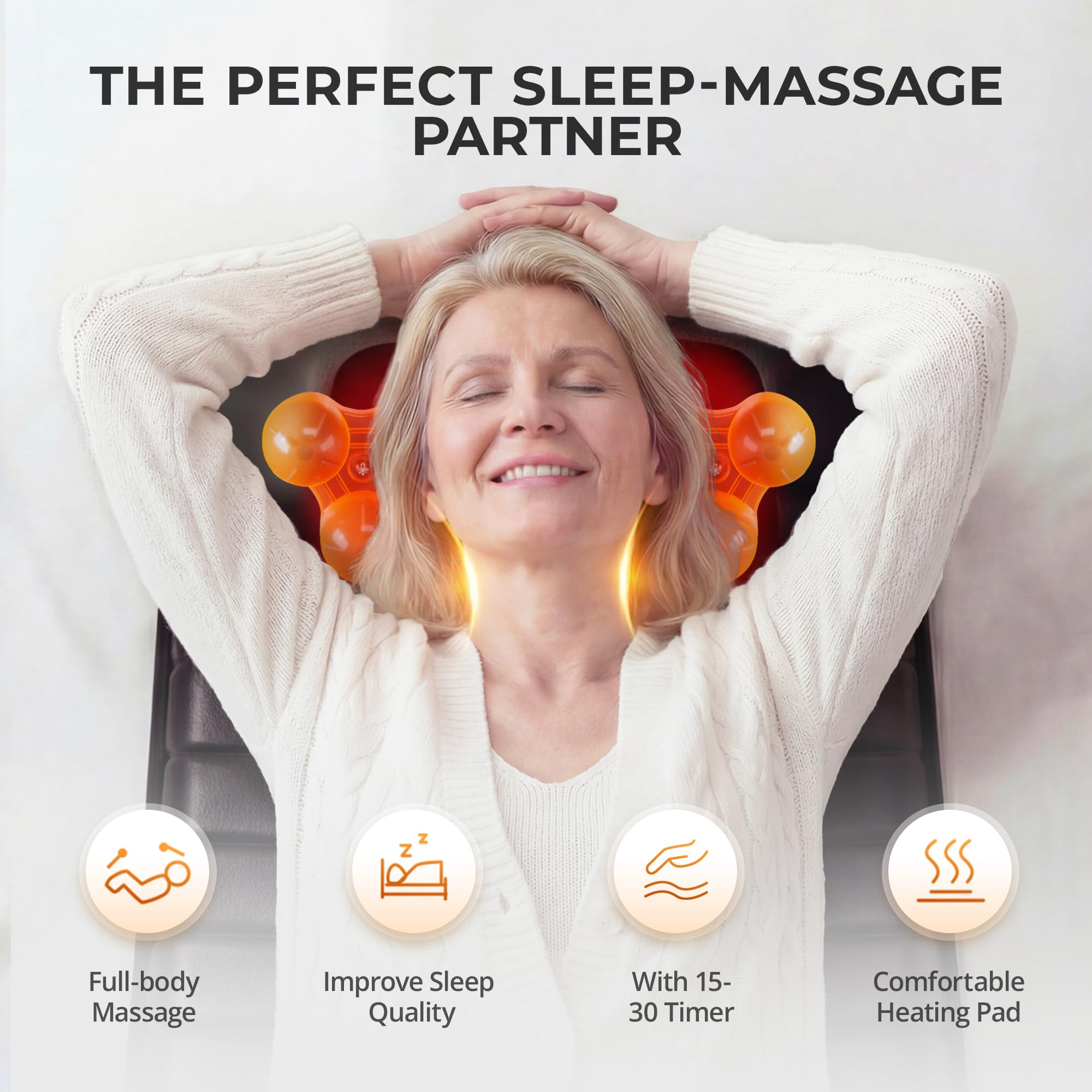 Shiatsu Full Body Massage Mat with Heat, Detachable Massager Pad, 10 Vibrating Motors, Deep Tissue Pain Relief for Back, Neck & Legs - Relaxation at Home or Office, Fathers Day Dad Gifts