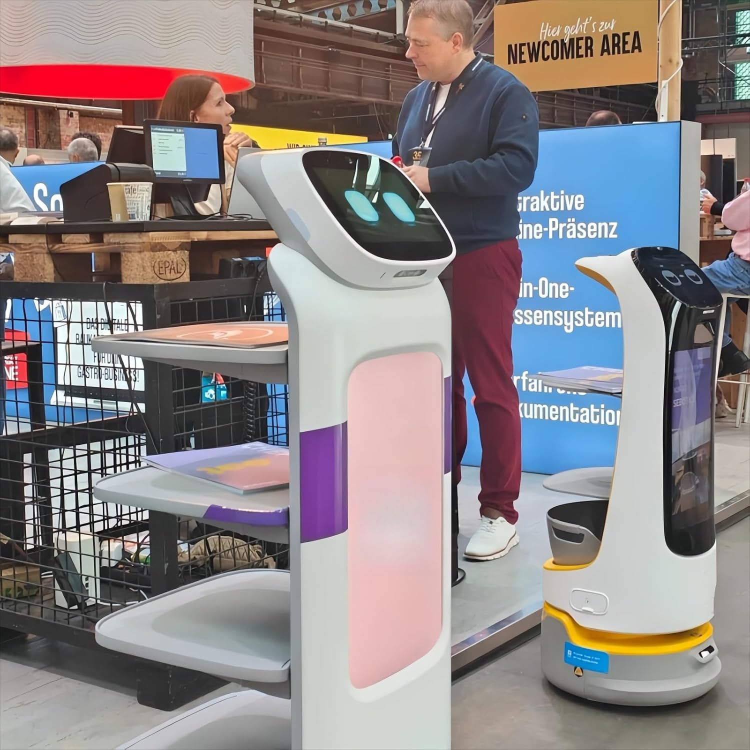 Restaurant Service Robot–Interactive Smart Waiter for Food & Drink Delivery, Autonomous Indoor Navigation, Automatic Obstacle Avoidance, Elevator Control, Self-Charging, Large Tray