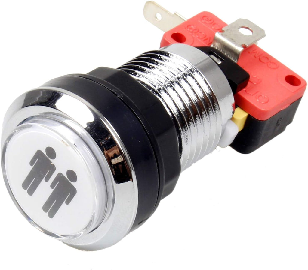 EG STARTS Arcade Buttons Chrome Silver Plated 5V / 12V LED Illuminated Push Button 1P / 2P Player Start Buttons / 2X Coin Buttons Compatible MAME/Jamma/Fighting Games/Arcade Video Games Kit Part