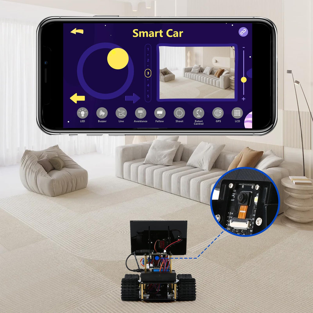 ACEBOTT Robot Arm Expansion Pack Smart Car Starter Kit, Robotics Kit for Kids Ages 8-12 12-16, STEM Toys Coding Robot Kit for Teens & Adults(QD007)