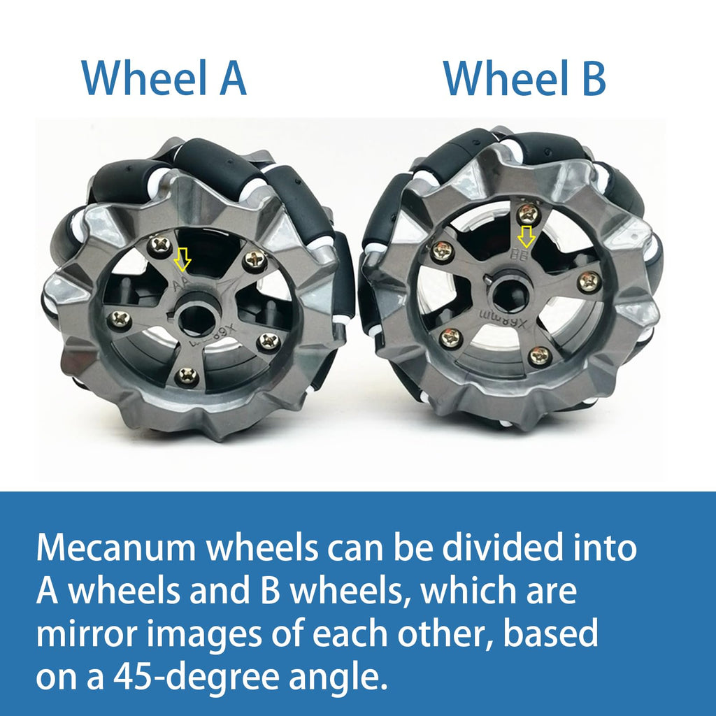 DIY Mecanum Wheel Car Kit with Metal Chassis and TT Motor Smart Robot 4WD Omnidirectional Car Programming Kit with Speed Encoder for Arduino/Microbit/Raspberry Pi for Adult Age 15+(Unassembled)