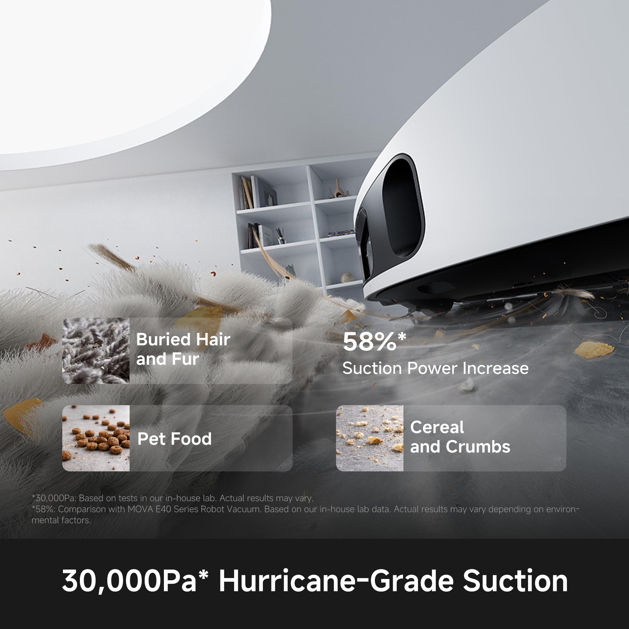 Mova P10 Pro Ultra Robot Vacuum and Mop 13,000Pa Suction, 140°F Hot Water Auto Mop Washing & Drying, Dual Spinning Extenable Mop,10.5mm Lifting for Carpet, 360°Obstacle Avoidance, App Control
