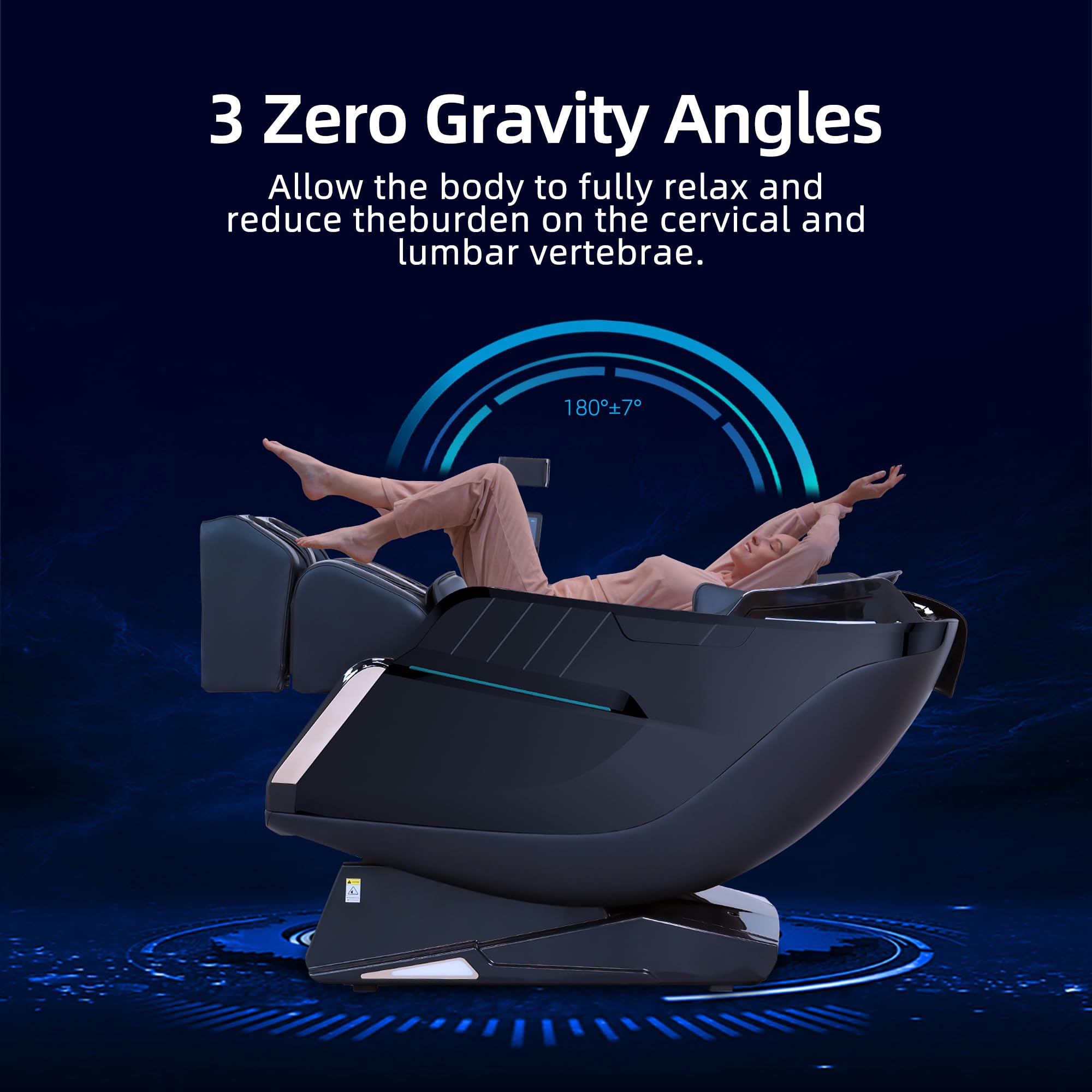 4D Massage Chairs Full Body Recliner with Heat Zero Gravity 57'' SL Track Shiatsu Massage Chair for Home Office with AI Voice, 7" Touch Screen, Wireless Charging,Neck & Shoulder Relief