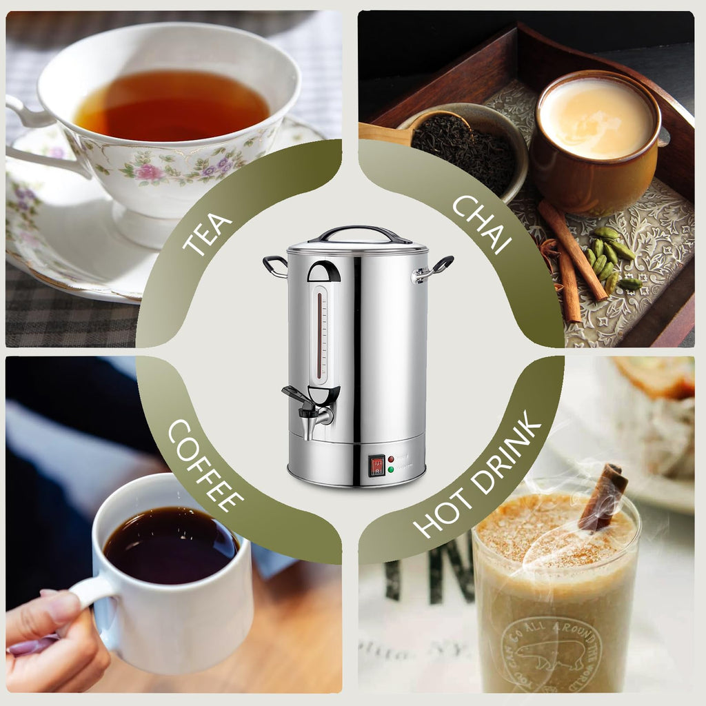 Commercial Coffee Urn 24L 160Cup Stainless Steel Quick Brew Hot Dispenser for Catering, Commercial Grade Large Capacity Coffee Maker For Meeting Rooms, Church, School, for 100+ Guests