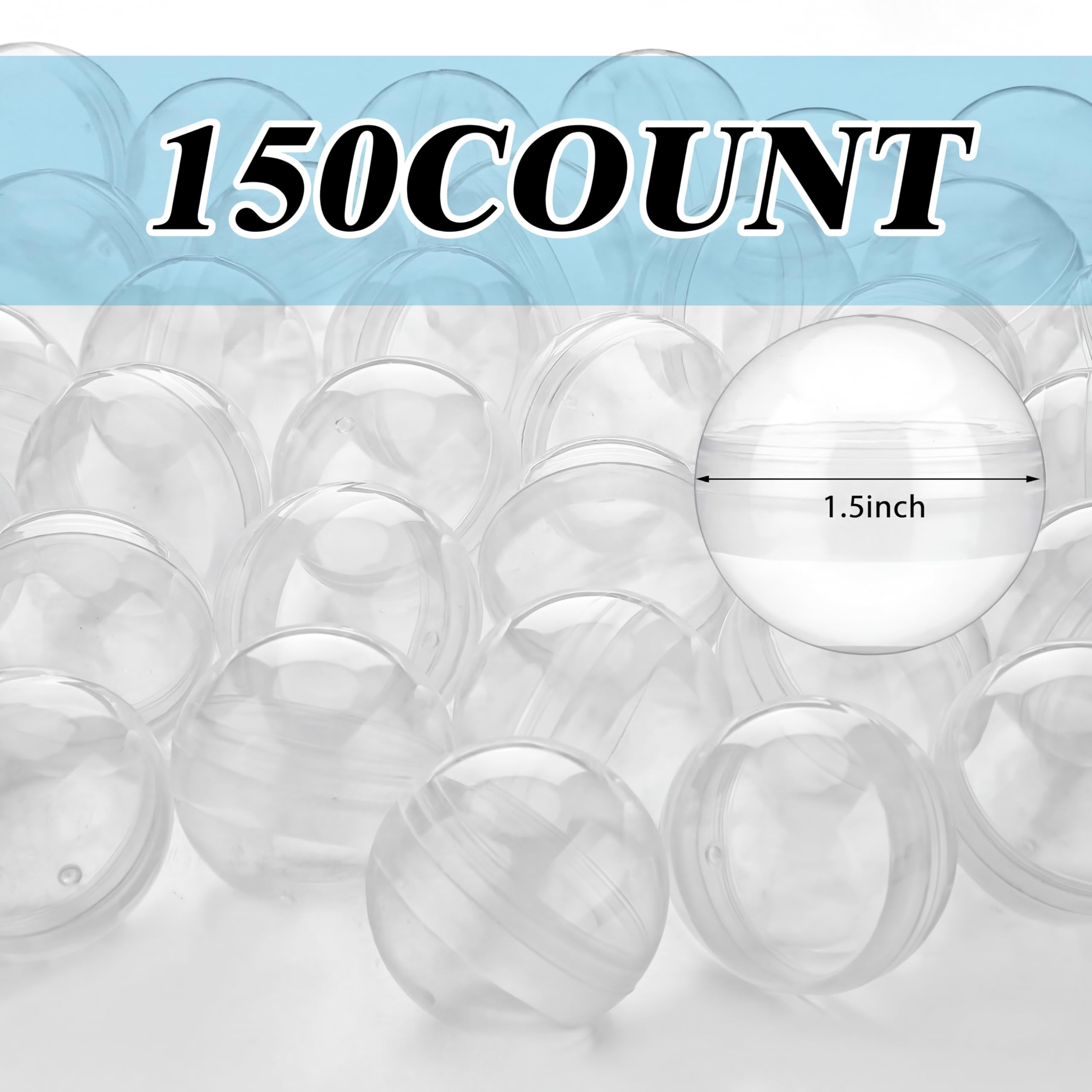 Sosation 150 Pcs 1.77 Inch Gumball Vending Machine Capsules Empty Round Plastic Containers for Prizes Party Favors (Stylish Color)