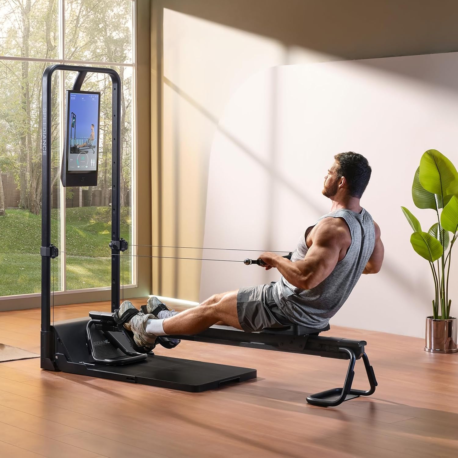 Speediance AeroRow Rowing Bench, Next Generation of Rowing Machines, Rower Attachment for Gym Monster, Home Work Out Rowing Machine, Adjustable Resistance Levels, Rowing Machine