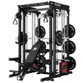 RitFit M2 3D Smith Machine & 286.6LB Built-in Weight Stack with Cable Crossover System, All in One Functional Trainer & Power Cage, 16 Adjustment Holes, 6 Storage Pegs for Full-Body Home Gym