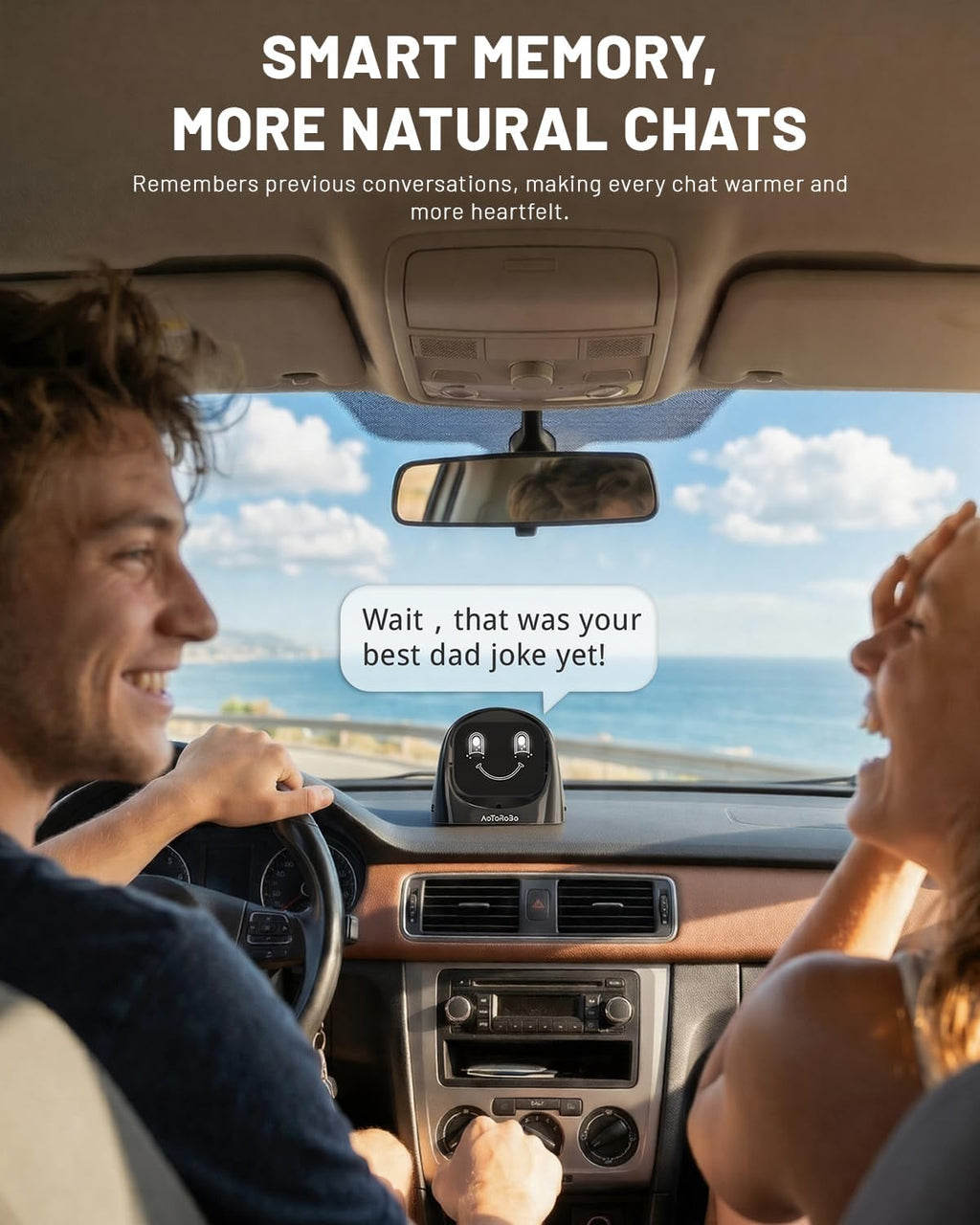 Smart AI Car Chat Robot, Voice Activated Assistant with Custom Personality, Hands-Free Driving Co-Pilot, in-Car & Home Use, Interactive Companion Robot