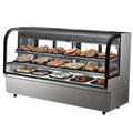 VEVOR Refrigerated Display Case, 3.5 Cu.Ft./100L, 2-Tier, Countertop Pastry Display Case Commercial Display Refrigerator with LED Lighting, TURBO Cooling, Frost-Free Air-Cooling, Rear Sliding Door