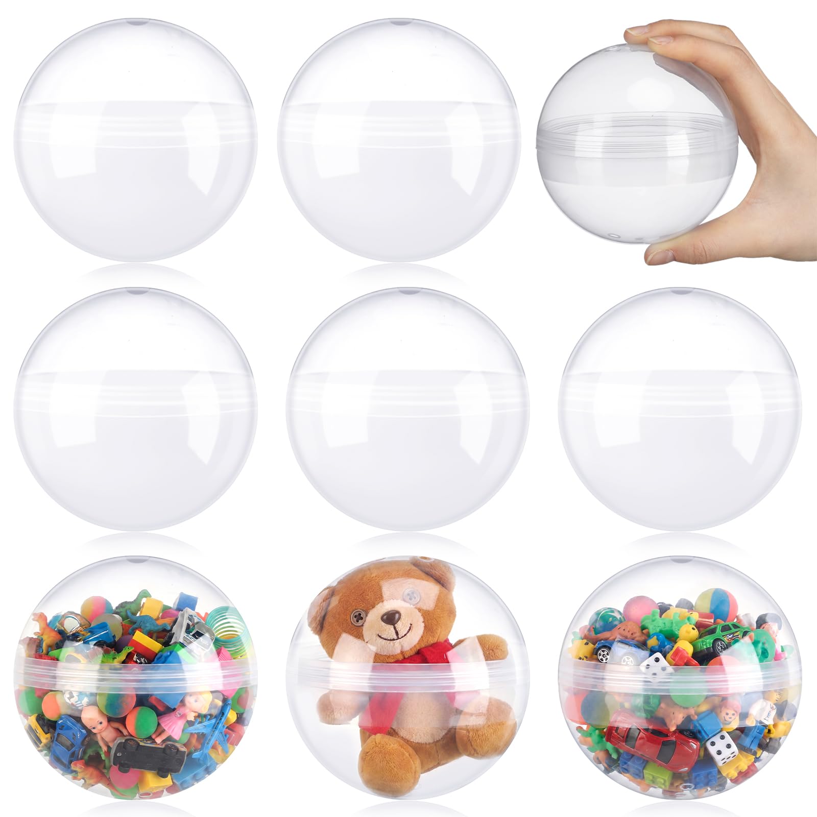 Sosation 150 Pcs 1.77 Inch Gumball Vending Machine Capsules Empty Round Plastic Containers for Prizes Party Favors (Stylish Color)
