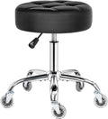 BEWISHOME Rolling Stool with Wheels, Adjustable Stool Heavy Duty 450lb, 360° Swive Rolling Chair for Massage Spa Medical Tattoo, PU Thick Seat Padding Salon Chair(Black) BYD01B