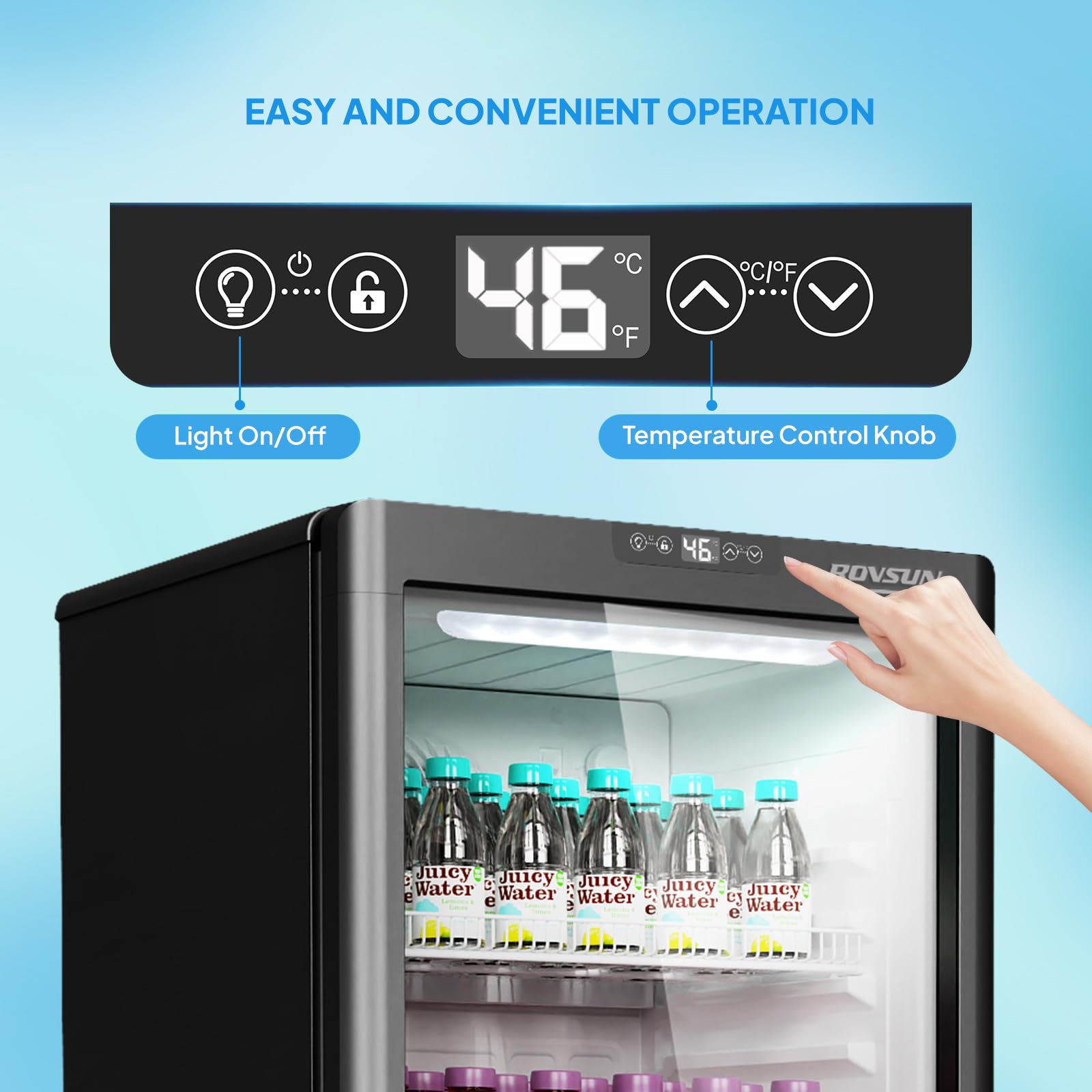ROVSUN 8 Cu.Ft Commercial Refrigerator Display Refrigerator ETL NSF Certified, Slim Commercial Beverage Cooler Glass Door Merchandiser Drink Fridge w/Adjustable Shelves LED Light for Bar Restaurant