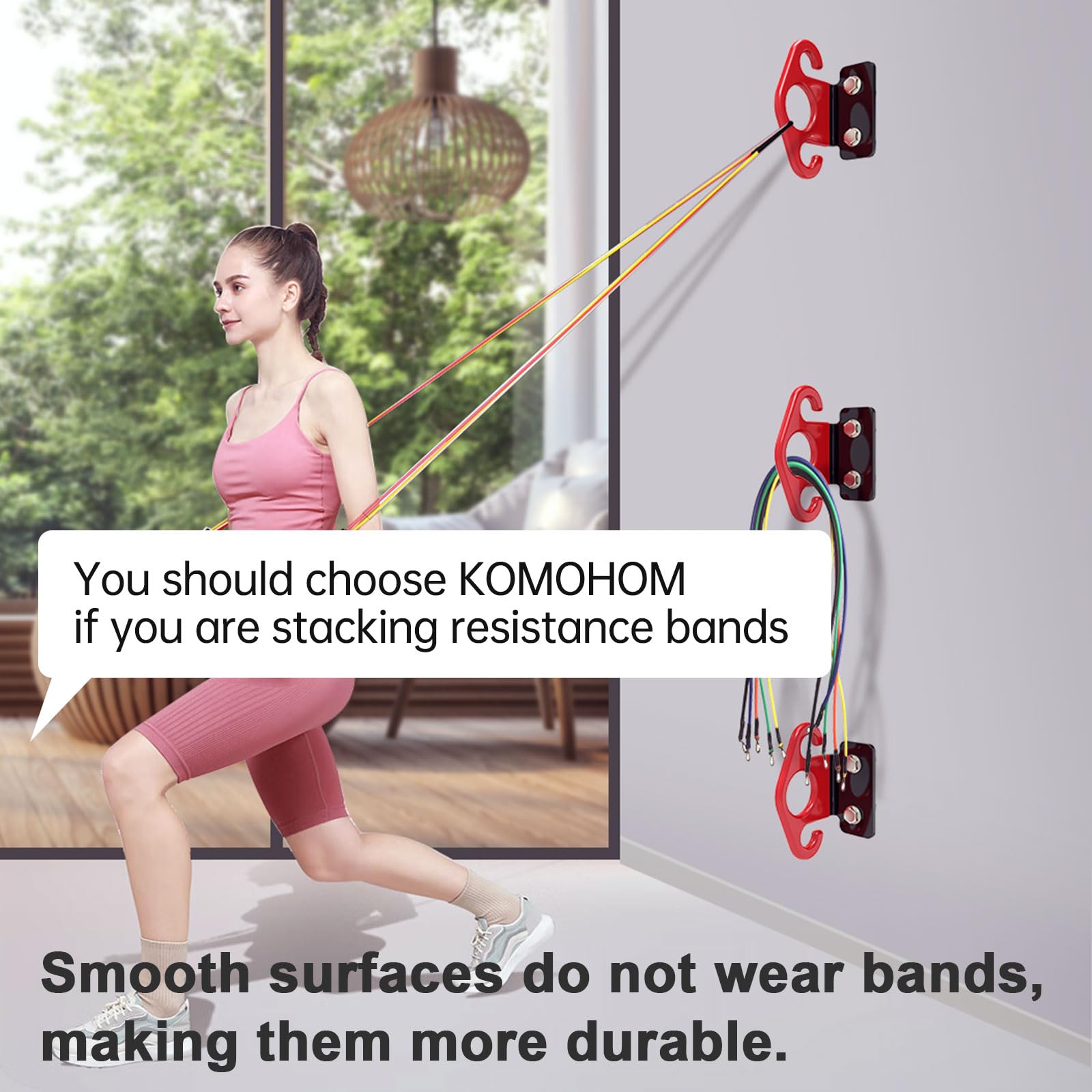 Resistance Band Wall Anchors, Wall Mounted Modular Hooking Platform, Workout Wall Mount Anchor, Training Anchor Mounted Hook Exercise Station for Home Gym Workouts,Yoga,Fitness,Strength Training