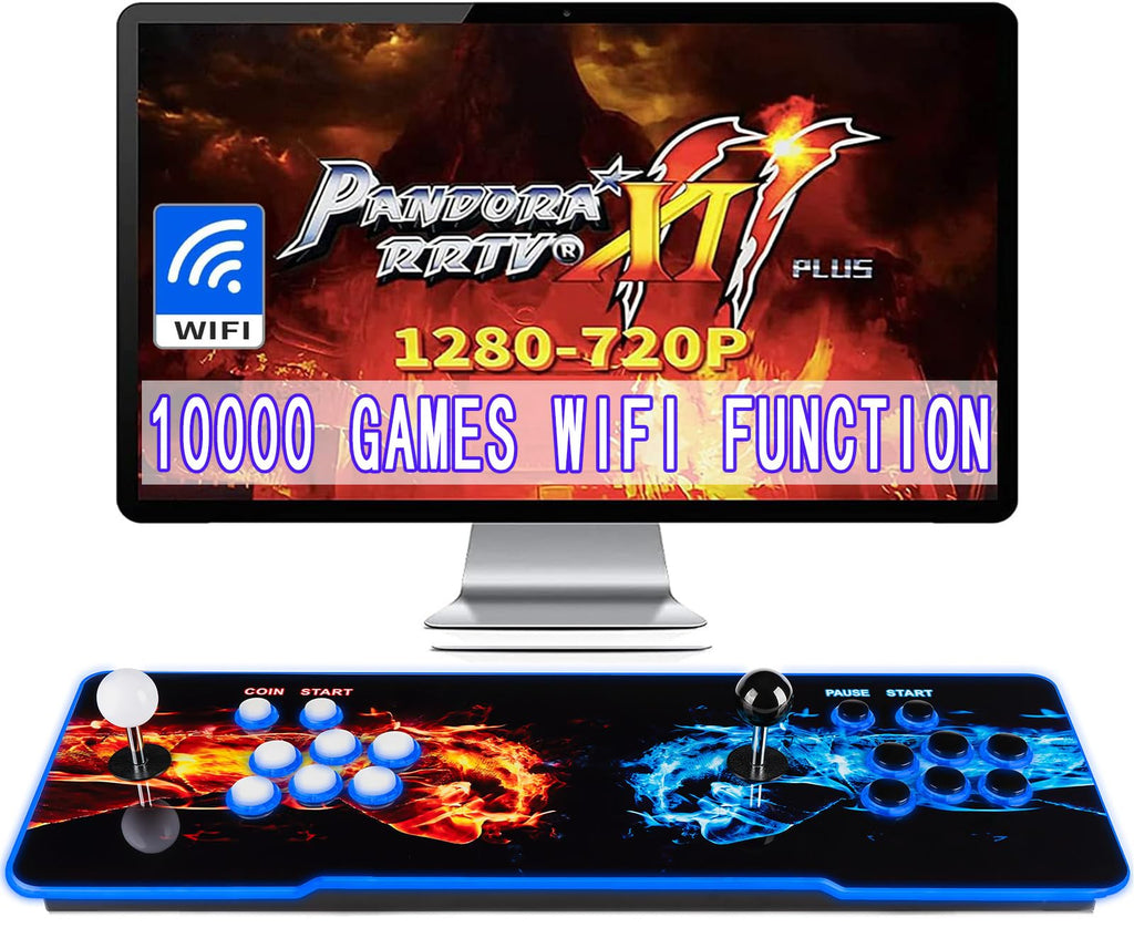 【 35000 Games in 1 】 70S Pandoras Box Arcade Game Console Retro Game Machine for Home PC & TV, 2-4 Players, 1280X720, Support 3D , Search/Hide/Save/Load/Pause , Favorite List,Double Stick