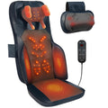 Shiatsu Neck Back Massage Cushion with Heat - 4D Kneading Massager w/Vibration, Dual-Neck Design, Adjustable Intensity/Height, Ease Muscle Tightness from Long Sitting, for Office, Home, Blue