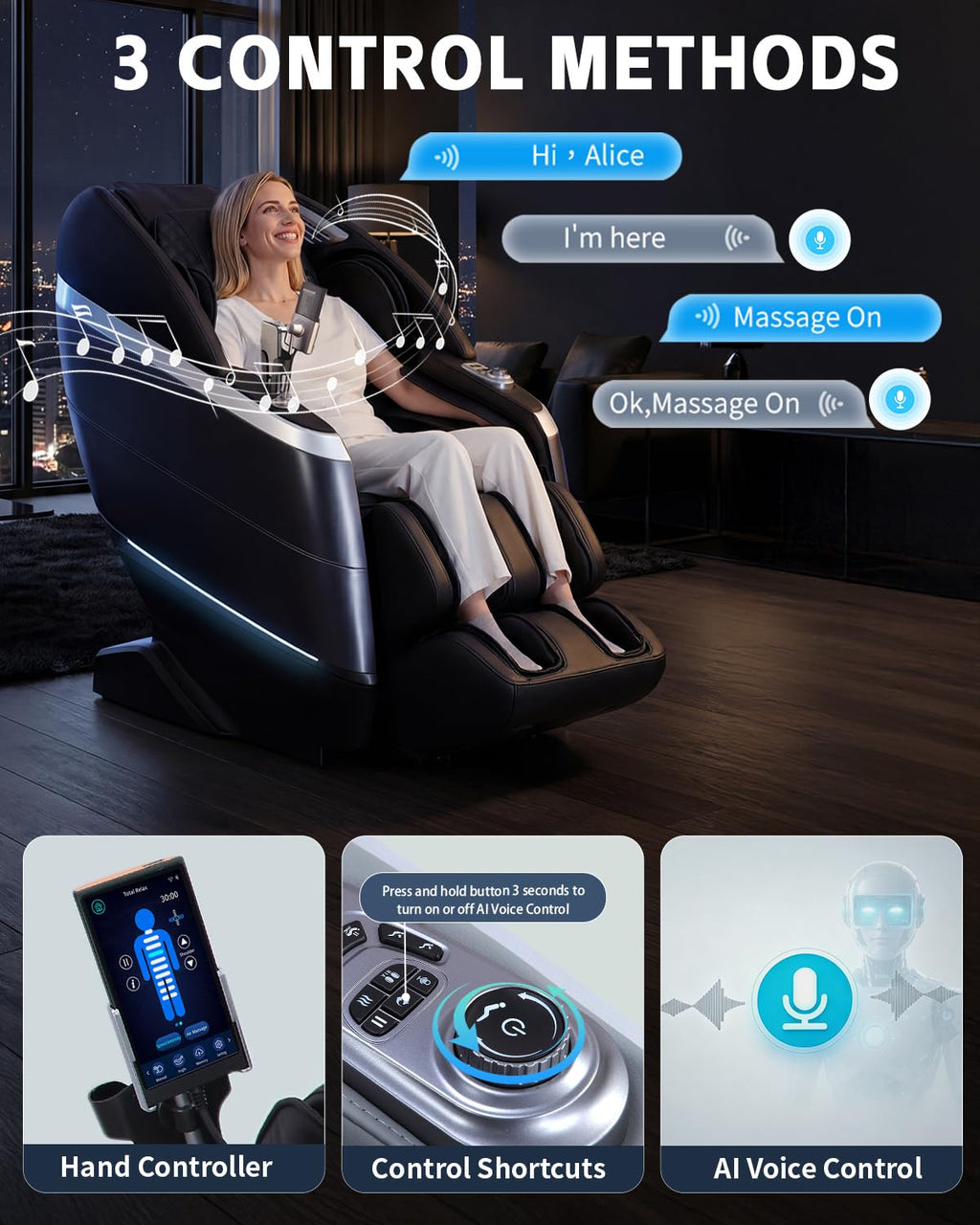 4D Full Body Massage Chair with Flexible 166° Track, Reading Light, 18 Massage Modes, 11 Techniques, 36 Airbags, Zero Gravity Recliner with Yoga Stretch and Foot Massage Beige