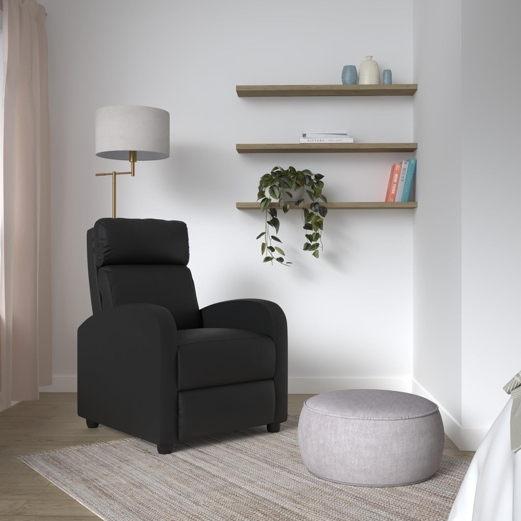 BestMassage | Recliner Chair | with 2 Point Massage Function | Pu Brown | with Lumbar Support, Adjustable Push Back, Footrest & Padded Seat | Easy Assembly | for Living Room, Home Theatre