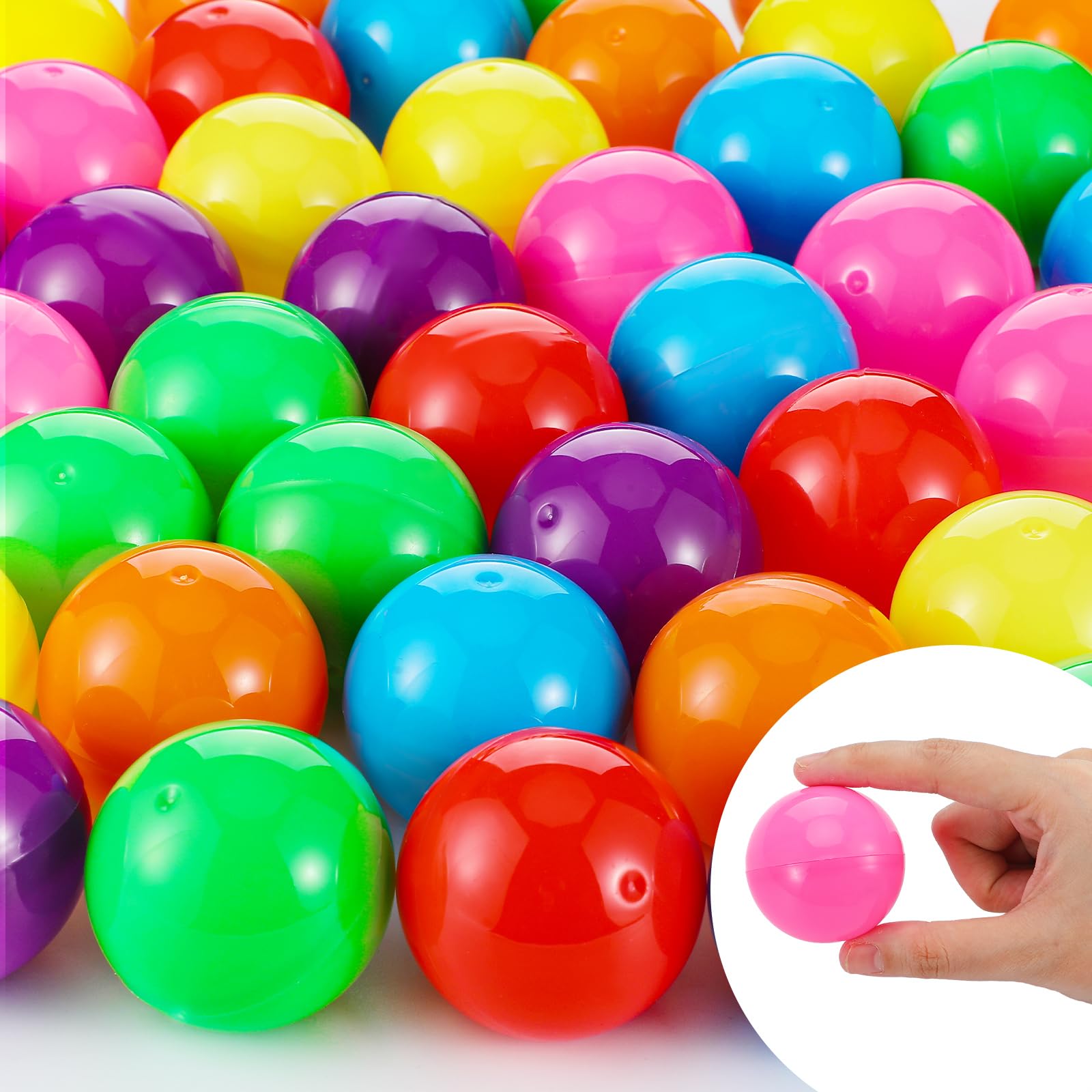 Sosation 150 Pcs 1.77 Inch Gumball Vending Machine Capsules Empty Round Plastic Containers for Prizes Party Favors (Stylish Color)