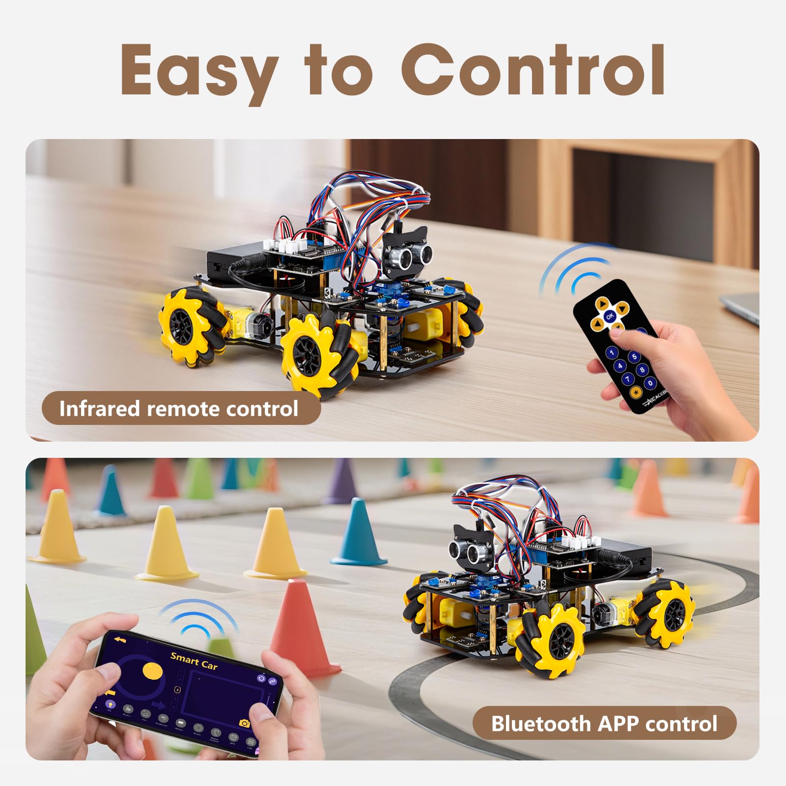 Robotics Kit for Kids Ages 8–12 12-16, ACEBOTT Smart Robot Car Kit with 3MP Camera, STEM Toys for Boys Compatible with Arduino & Scratch,App & Remote Control,STEM Gift for Boys, Girls,Teens and Adults