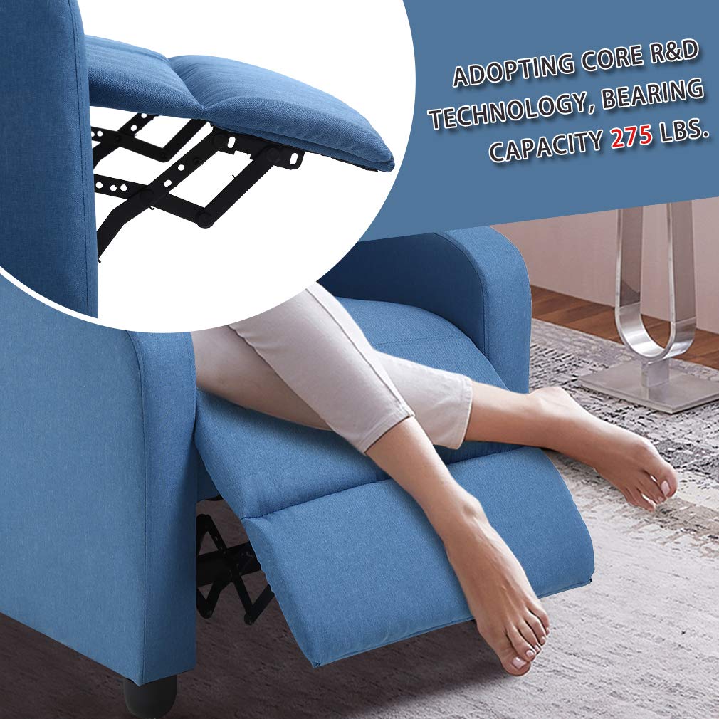 BestMassage | Recliner Chair | with 2 Point Massage Function | Pu Brown | with Lumbar Support, Adjustable Push Back, Footrest & Padded Seat | Easy Assembly | for Living Room, Home Theatre