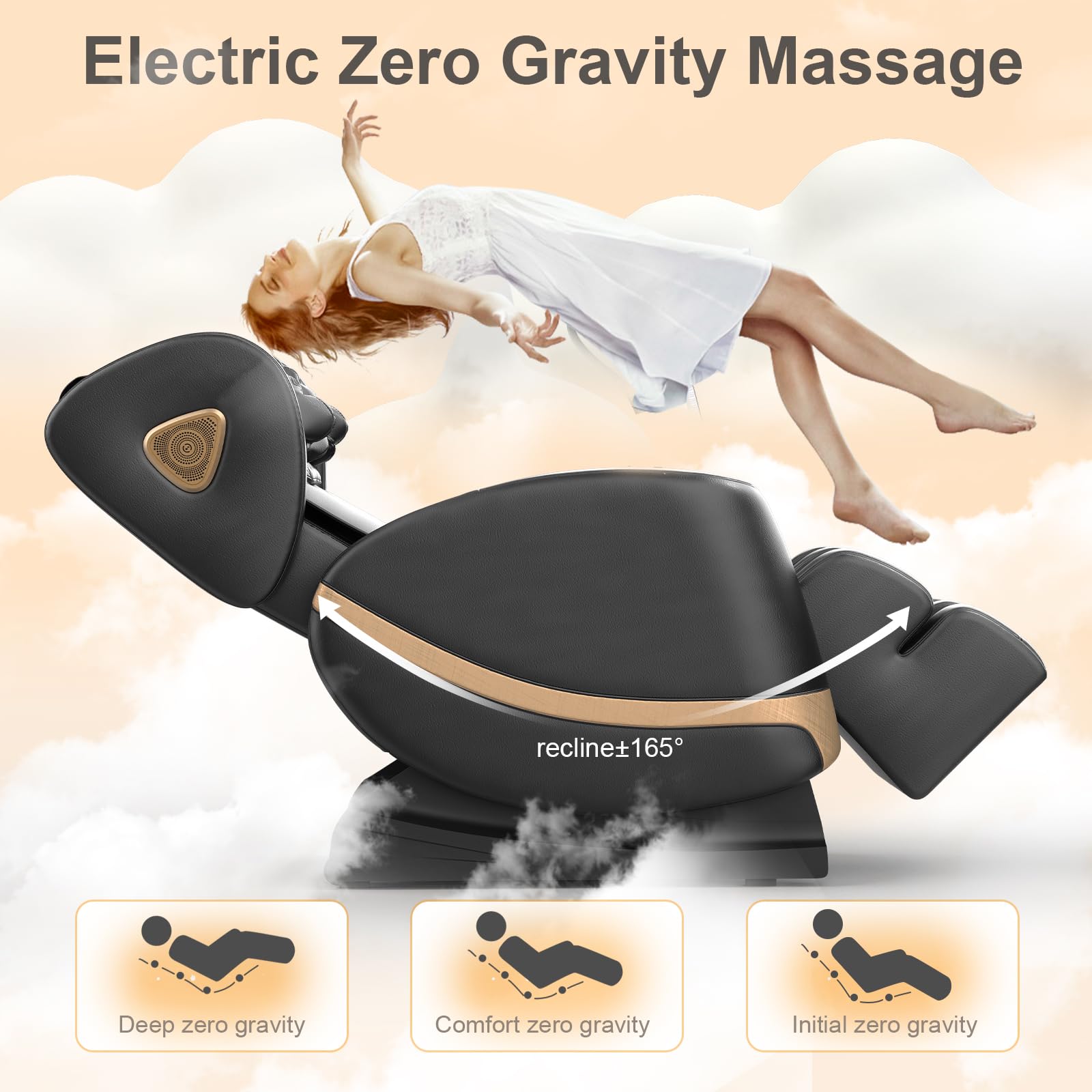 FURNIMAT 2026 Massage Chair Full Body, Zero Gravity Massage Chair with 10 Fix Rollers, Airbags, Heating, Foot Massage, Auto Modes, Bluetooth Speaker, Smart Screen Controller (Advanced Version)