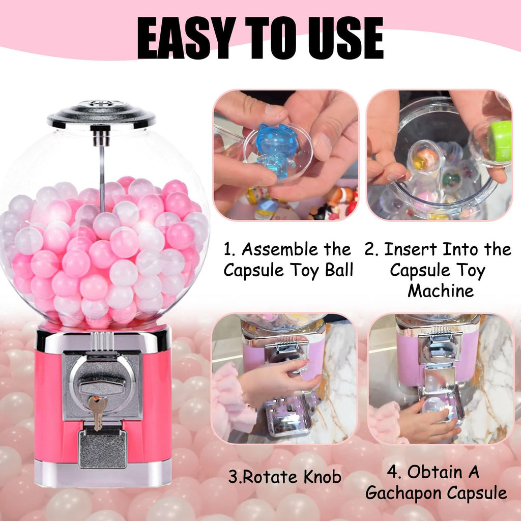 Capsule Vending Machine, Multi-Use Capsule Toy Vending Machine with 100 Empty 1.26" Balls, No Coin Required, Coffee Capsule Storage Machine for Home Black