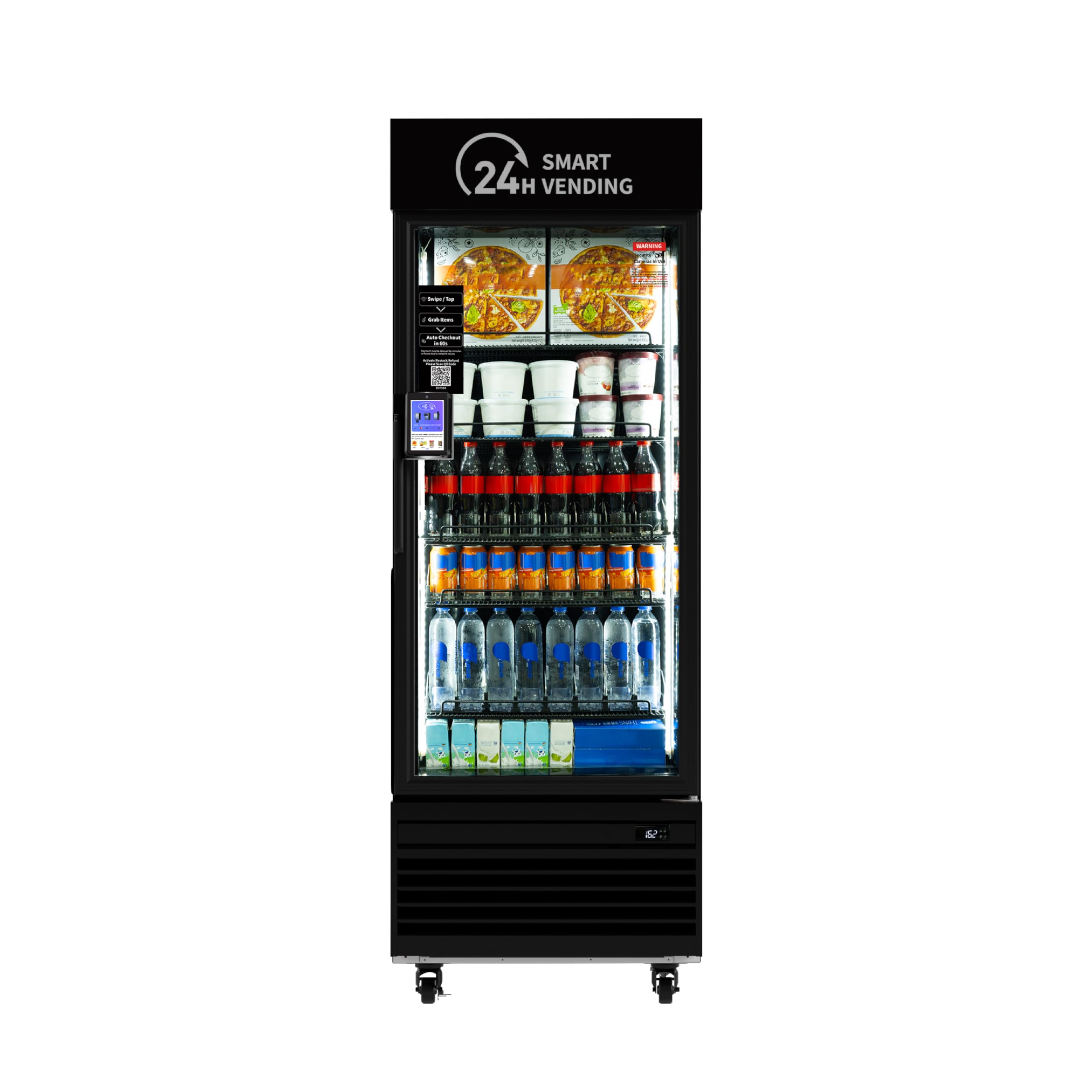 HAHA Smart Vending DC-550D Combo Vending Machine,Smart Refrigerated Beverage Vending Machine with Touch Card Reader - Capacity 378 Bottles (Black, AI Frozen)