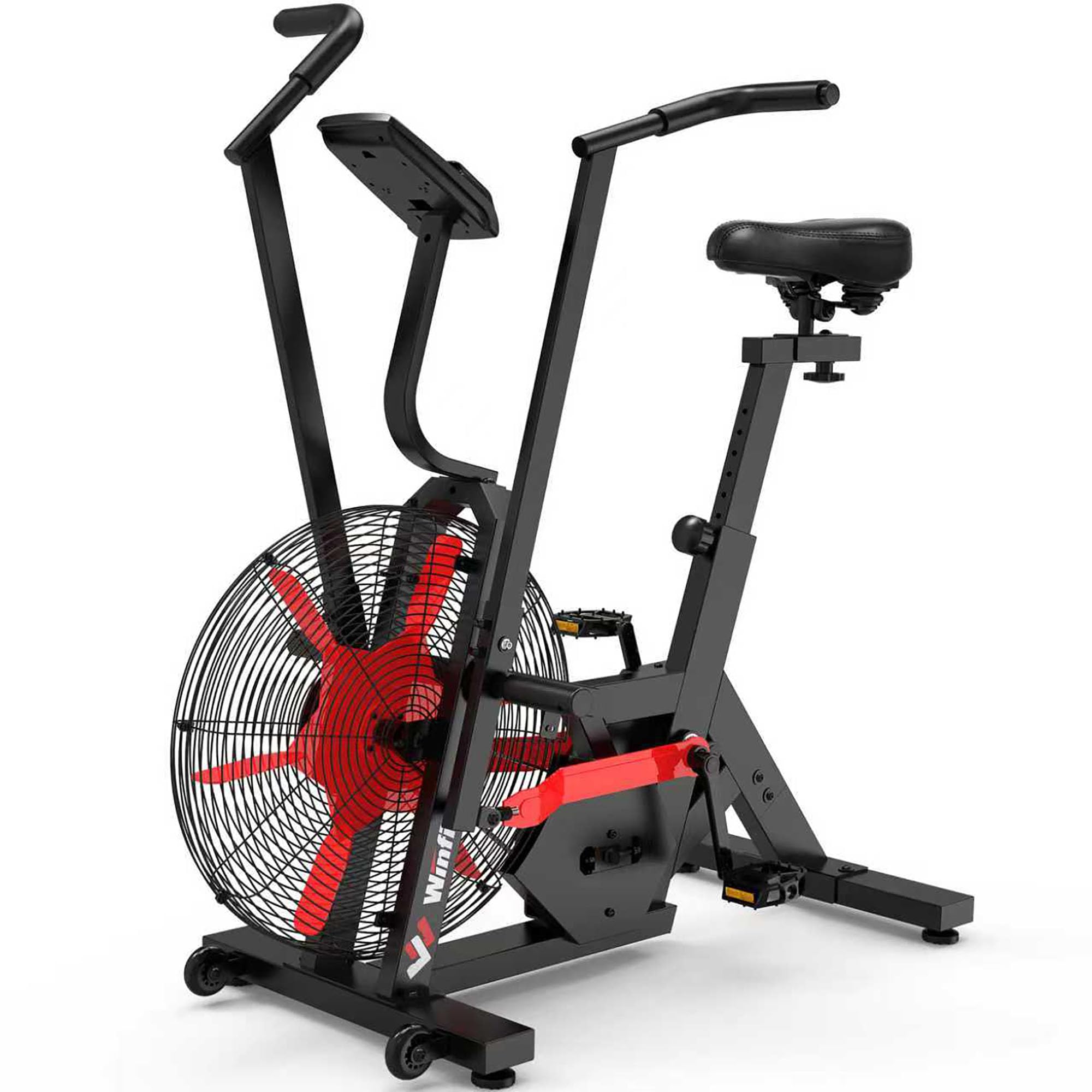 Air Bike,Air-Resistance Exercise Fan Bike With Dual Acction Handlebars for Home Cardio Workout,Adjustable Indoor Cycling Bike,330lb Weight Capacity APP Connection Customizable Monitor